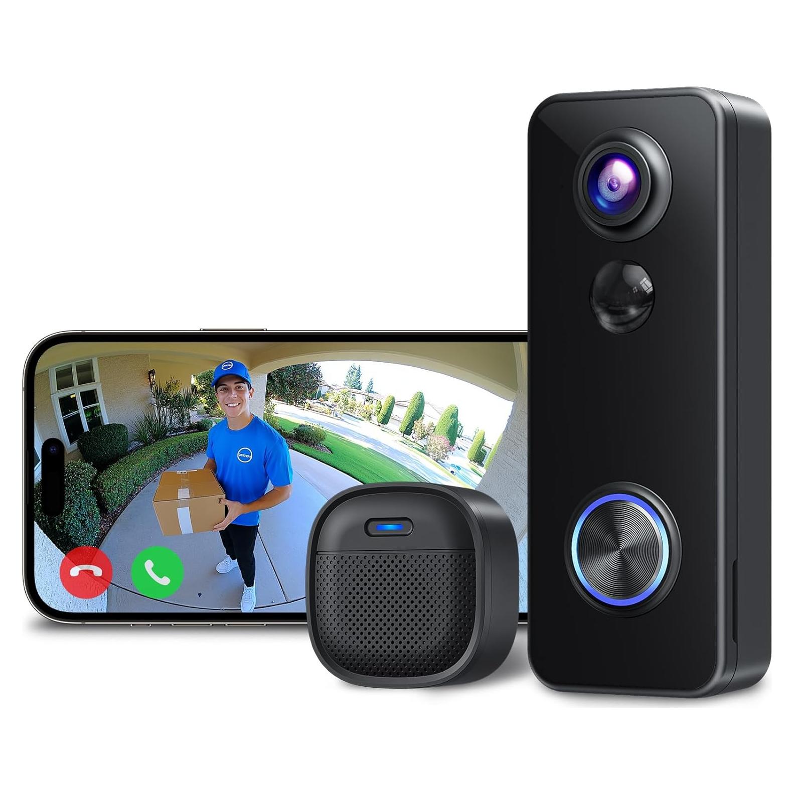 Cámara de Timbre de Video Inalámbrica XTU 180° HD con Alexa