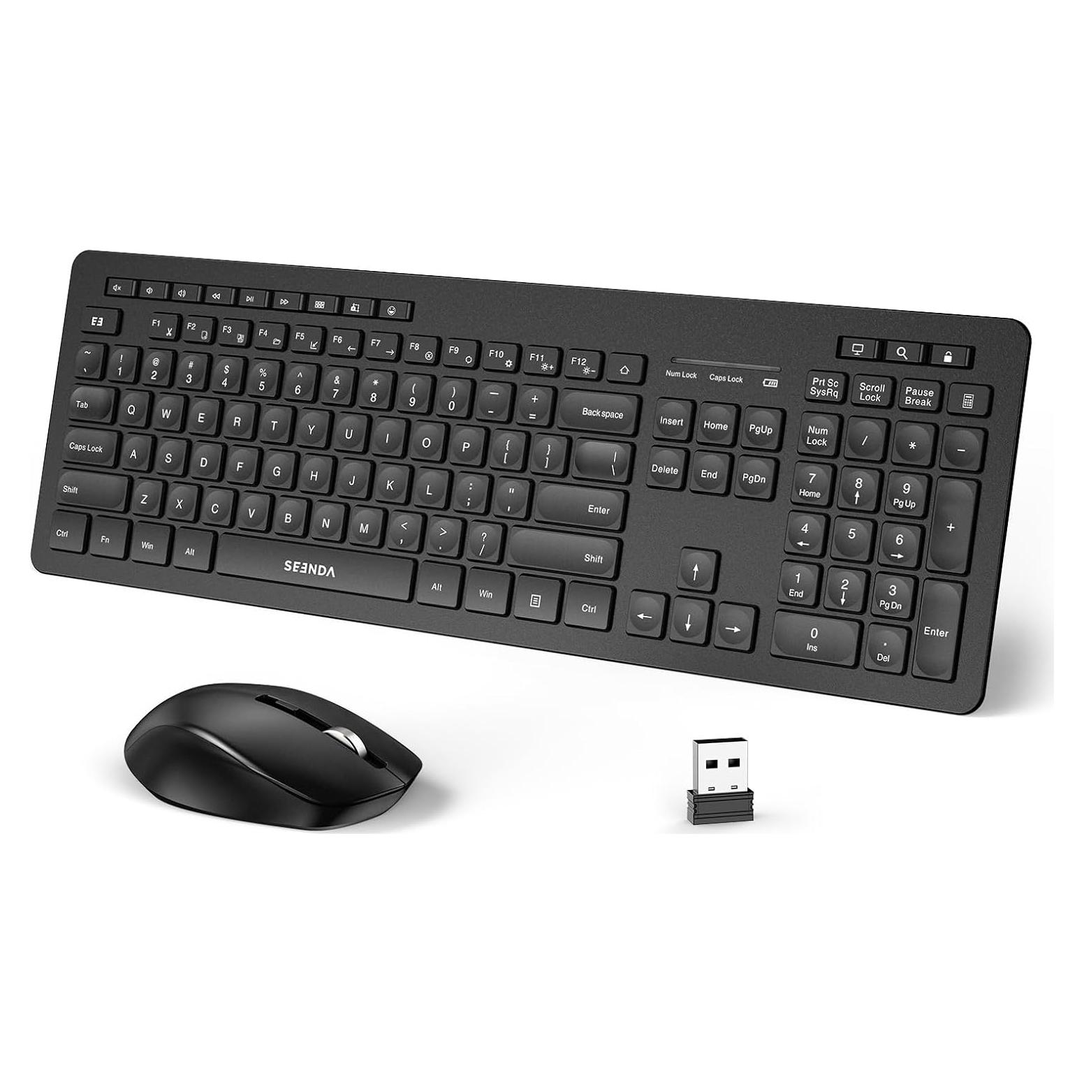Combo Teclado y Ratón Inalámbrico Seenda Negro 2.4GHz