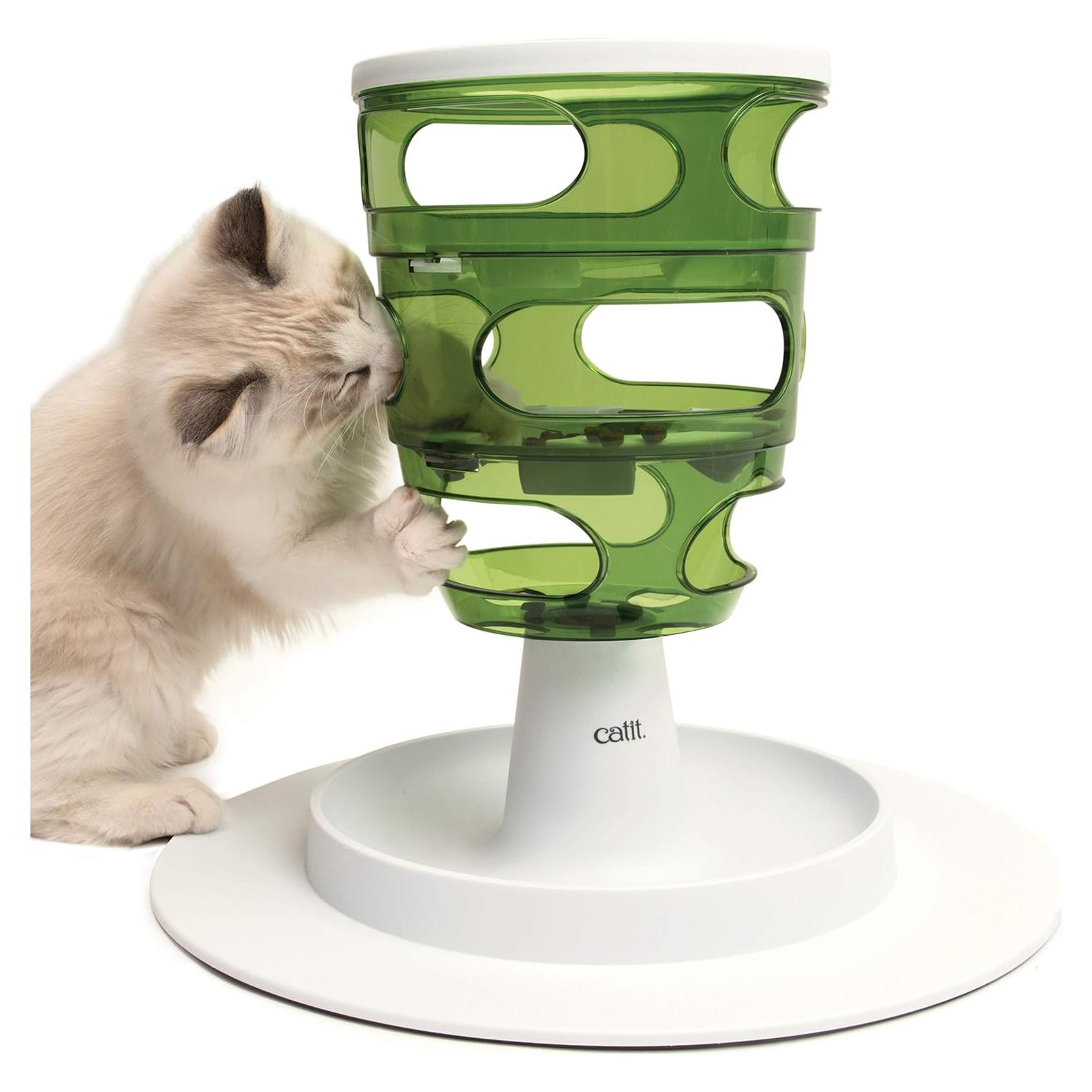 Alimentador Lento Catit Senses 2.0 Verde - Árbol de Comida para Gatos