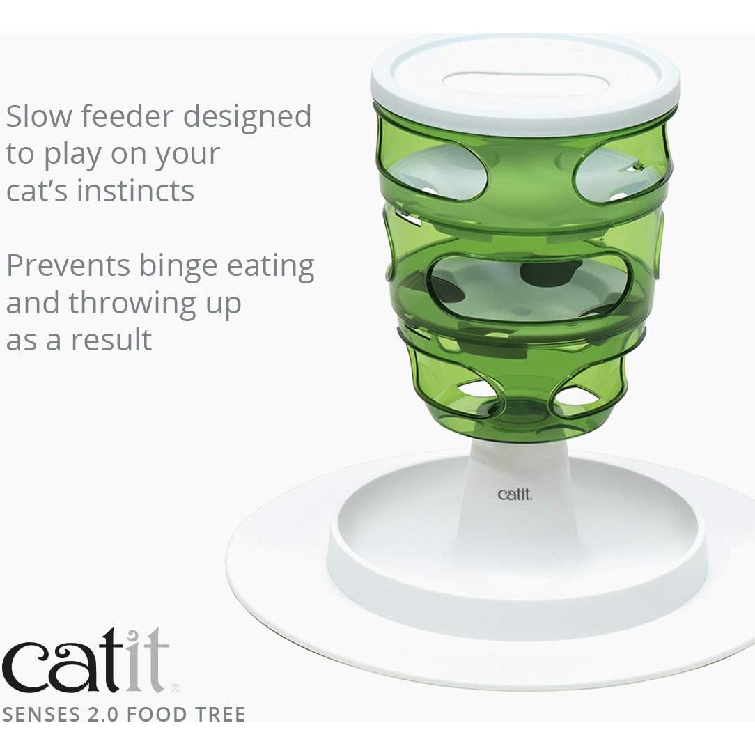Alimentador Lento Catit Senses 2.0 Verde - Árbol de Comida para Gatos