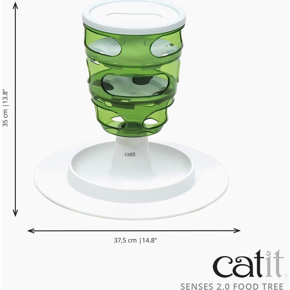 Alimentador Lento Catit Senses 2.0 Verde - Árbol de Comida para Gatos