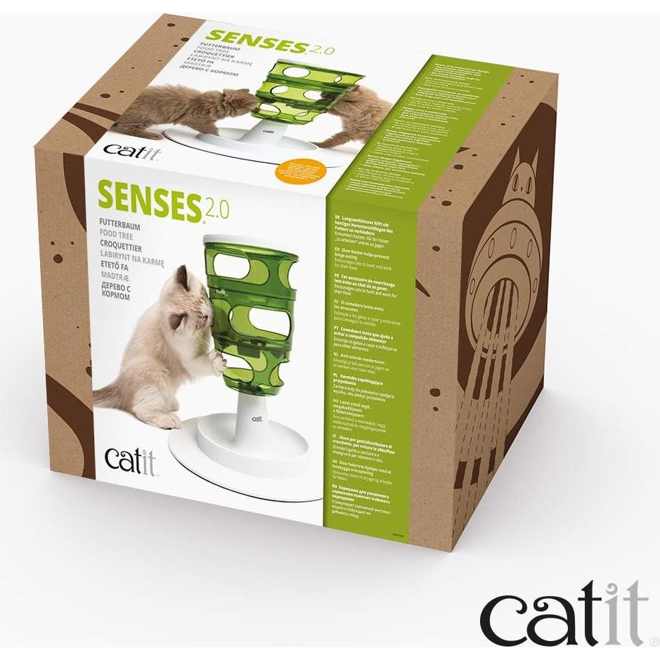 Alimentador Lento Catit Senses 2.0 Verde - Árbol de Comida para Gatos