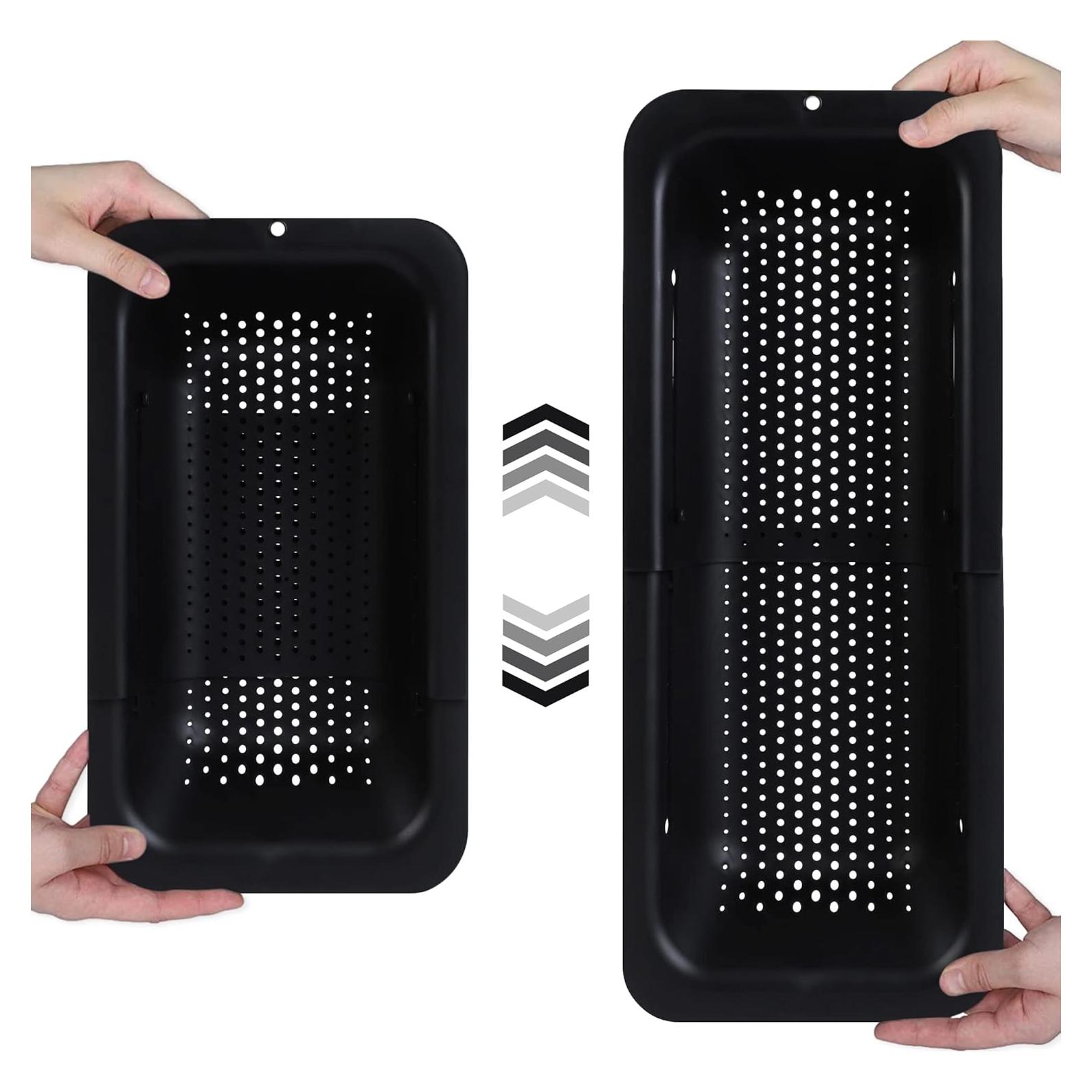 Colador de Fregadero Ajustable BLUE GINKGO - Negro 20.1x38 cm