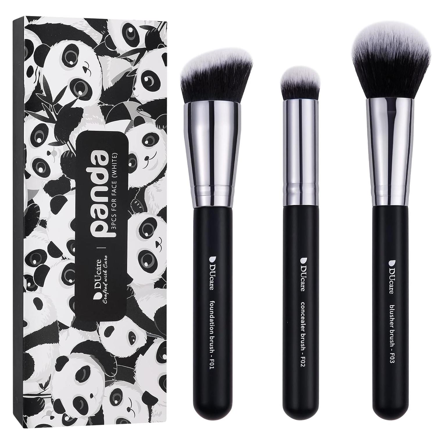 Set de Brochas de Maquillaje DUcare 3 Piezas Negro