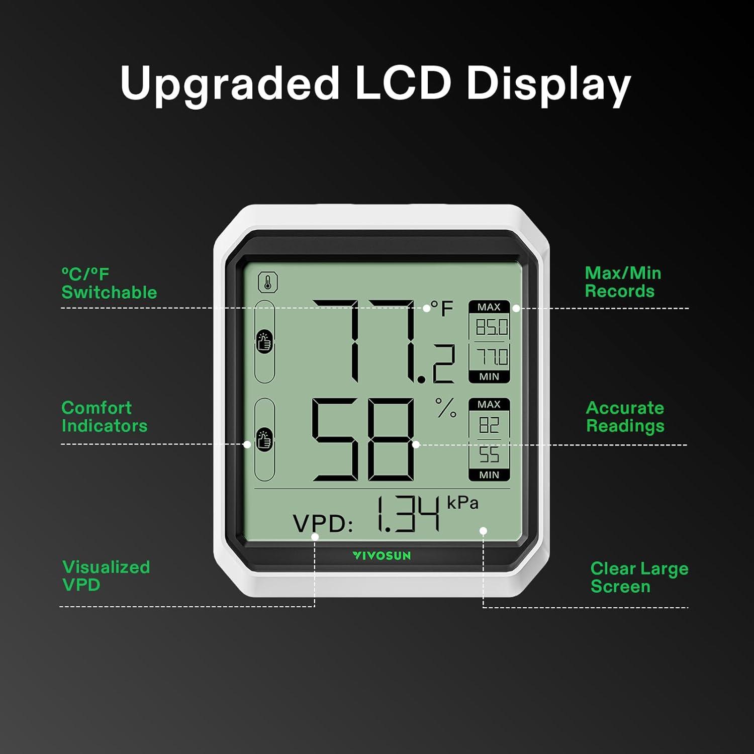 Higrómetro Termómetro Inalámbrico VIVOSUN VS-THB1 Bluetooth