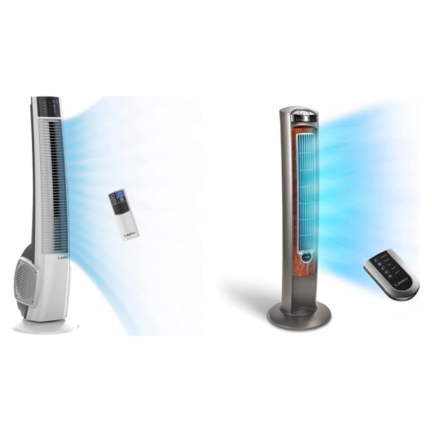 Ventilador de Torre Lasko T38400 y T42954, 4 y 3 Velocidades, 96.5 y 108 cm
