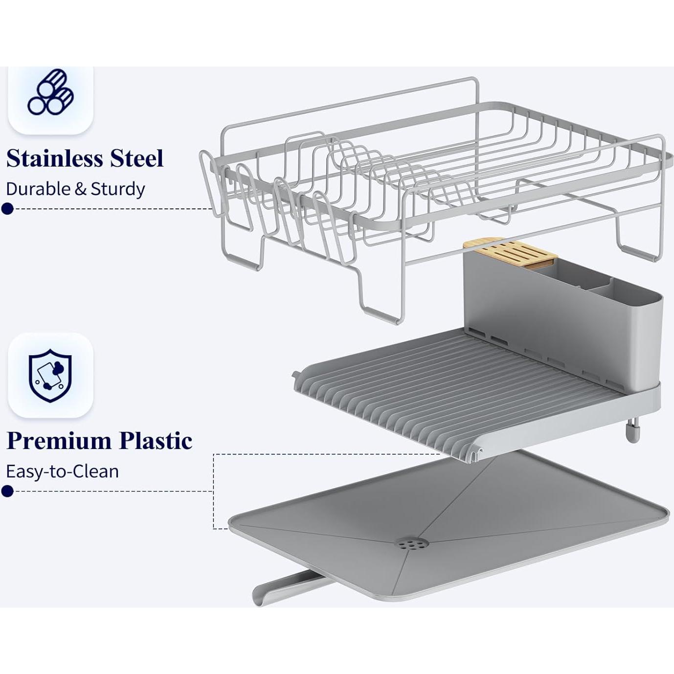 Estante para Secar Platos Kitsure Expandible 32.8x48.8-67.7 cm