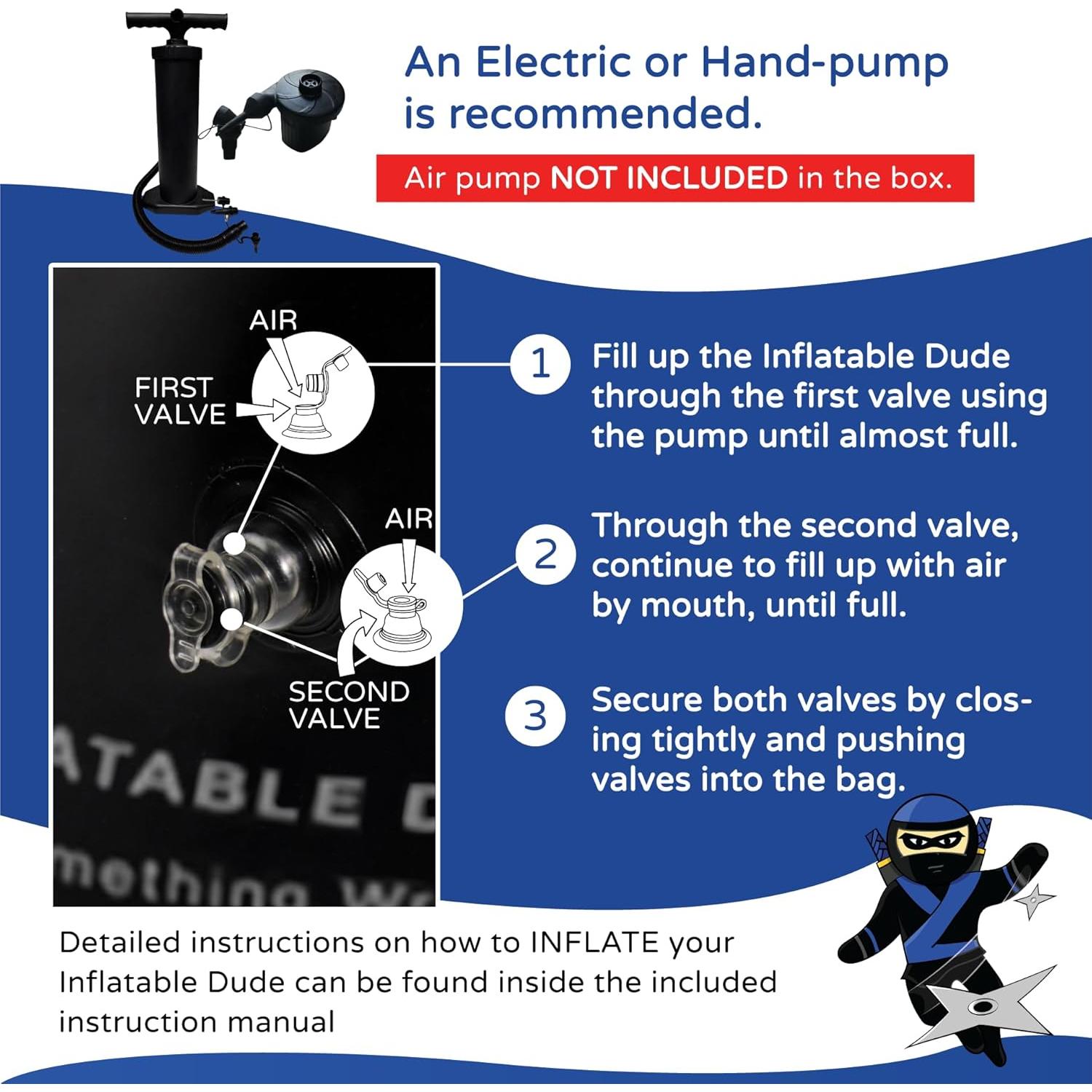 Bolsa de Boxeo Inflable Ninja 119 cm - Inflatable Dudes