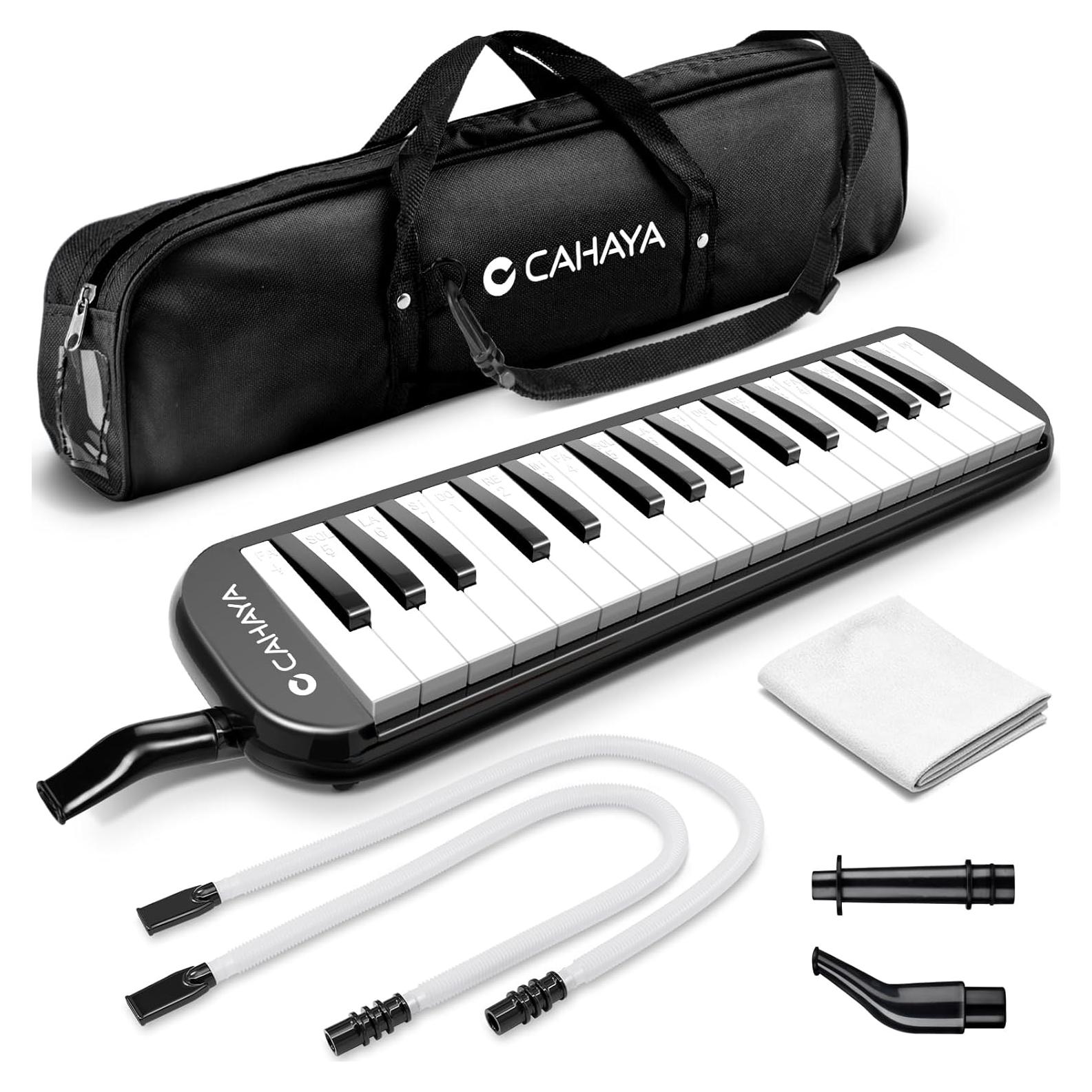 Melodica CAHAYA 32 Teclas Negro con Bolsa y Tubos