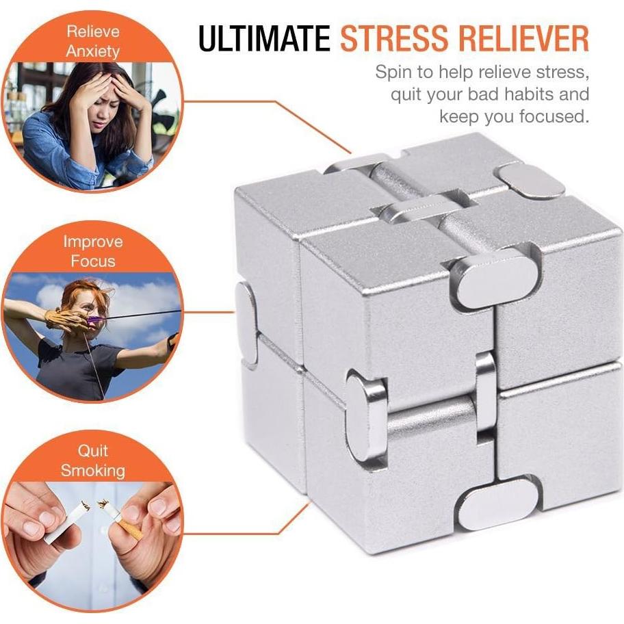 Cubo Infinito Antiestrés de Metal Prime - Juguete Sensorial