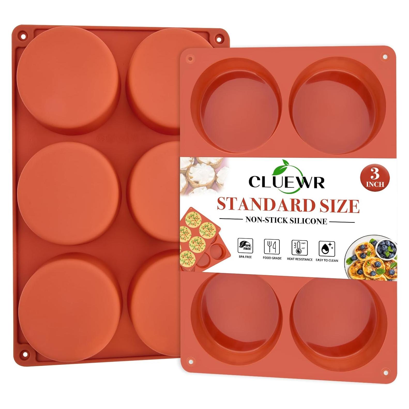 Moldes de Silicona para Huevos CLUEWR - 2 Pcs Redondos 7.6 cm