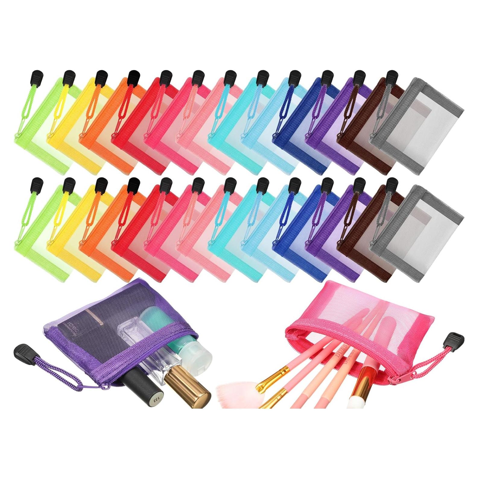Jexine 24 Mini Bolsas de Malla con Cremallera para Maquillaje
