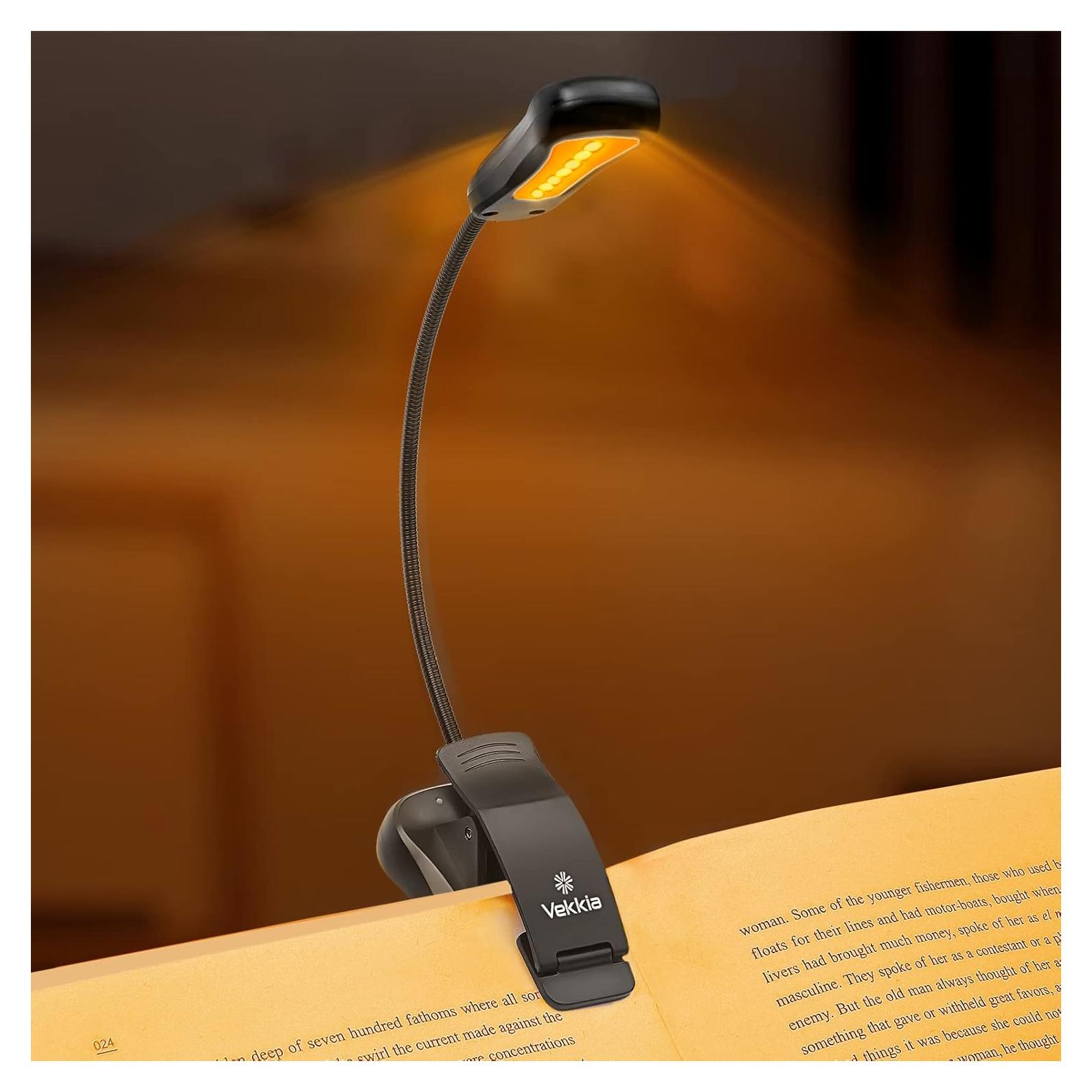 Luz de libro recargable Vekkia Amber 7 - LED 3 niveles 1600K