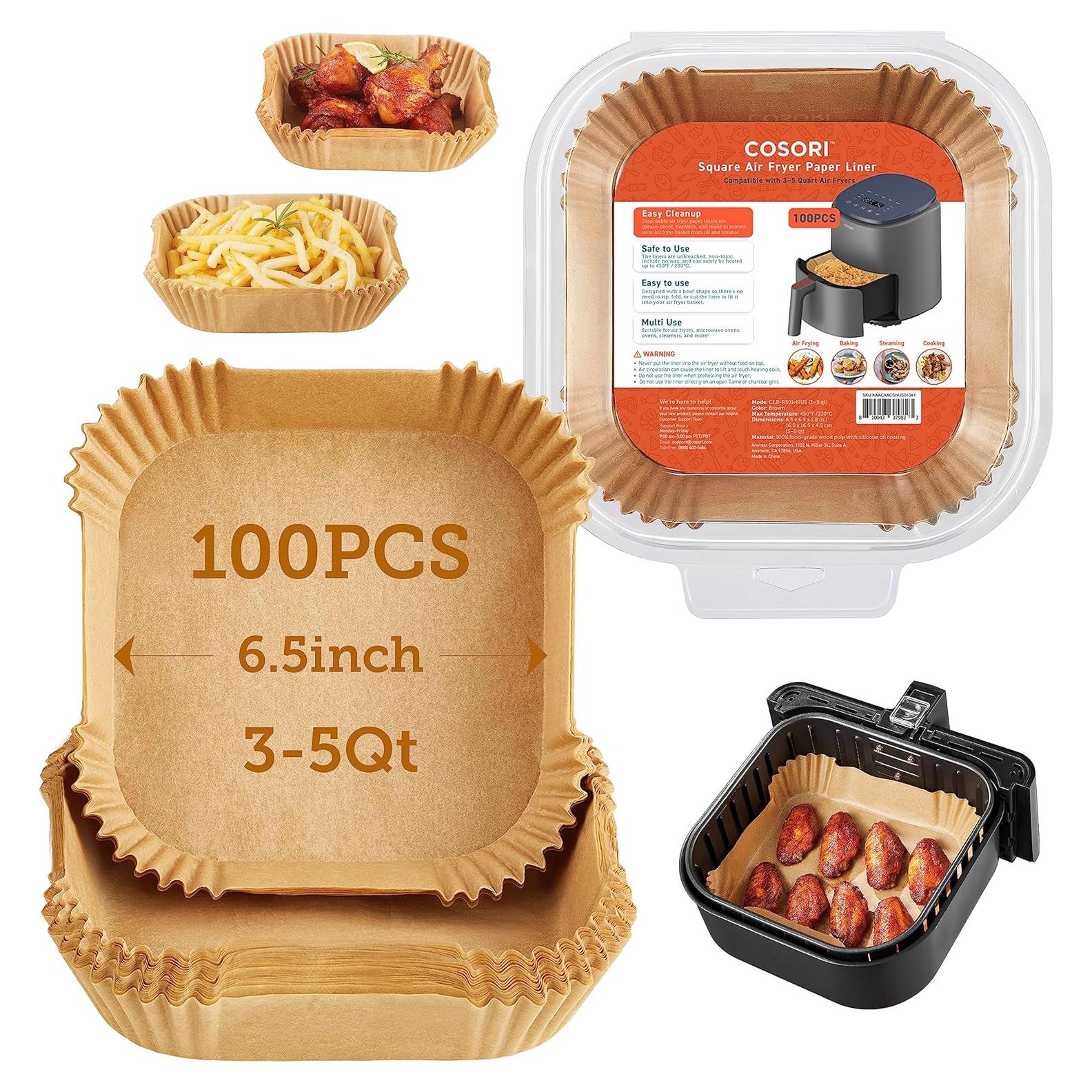 Forros para Freidora de Aire COSORI 100 PCS 16.5 cm Antiadherente