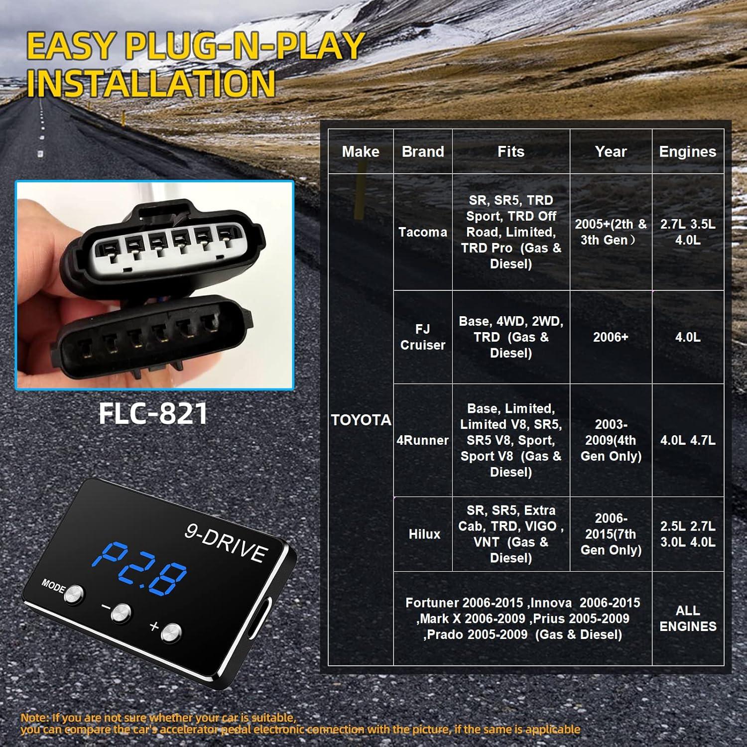 Controlador de Respuesta del Acelerador Chunle 9 Modos para Toyota
