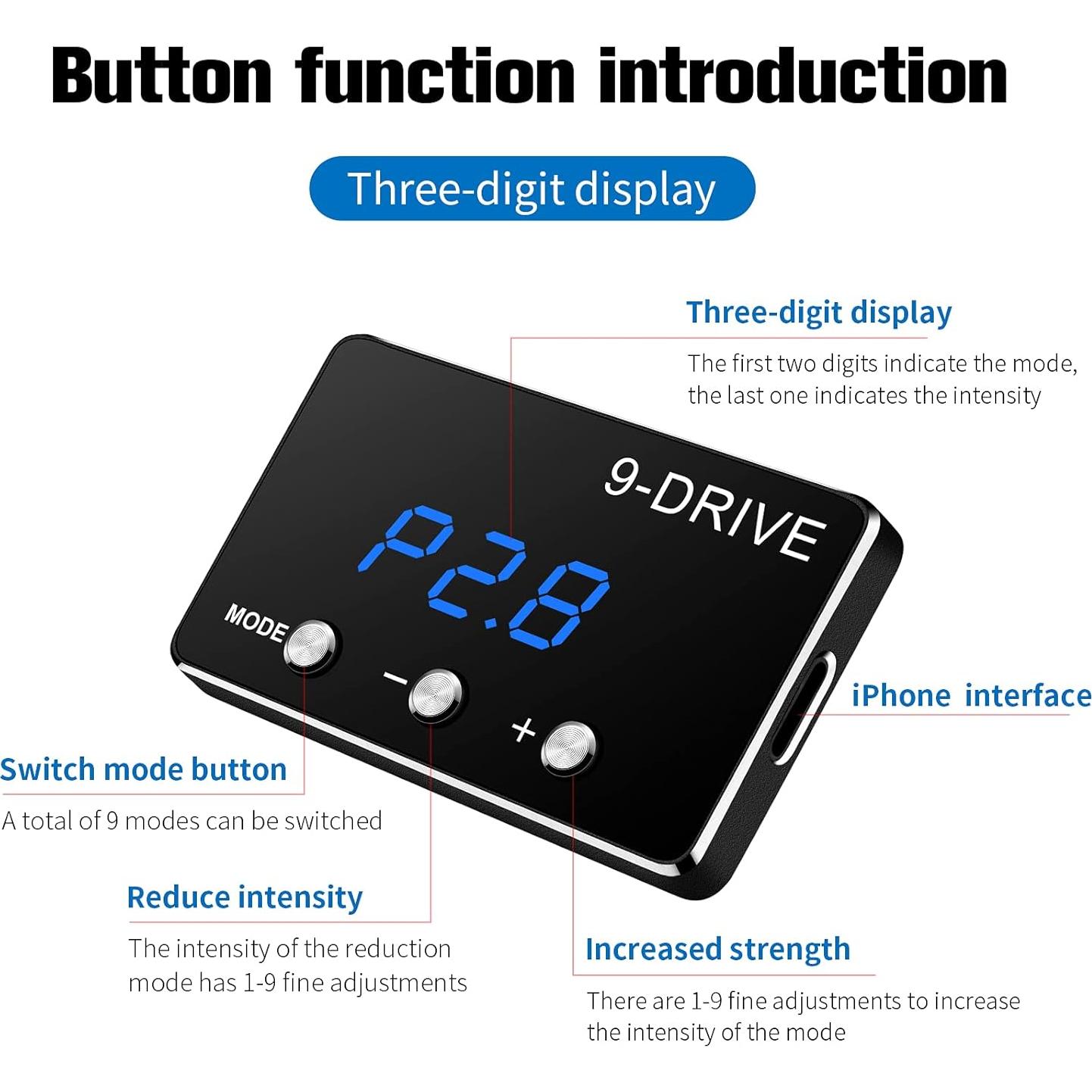 Controlador de Respuesta del Acelerador Chunle 9 Modos para Toyota