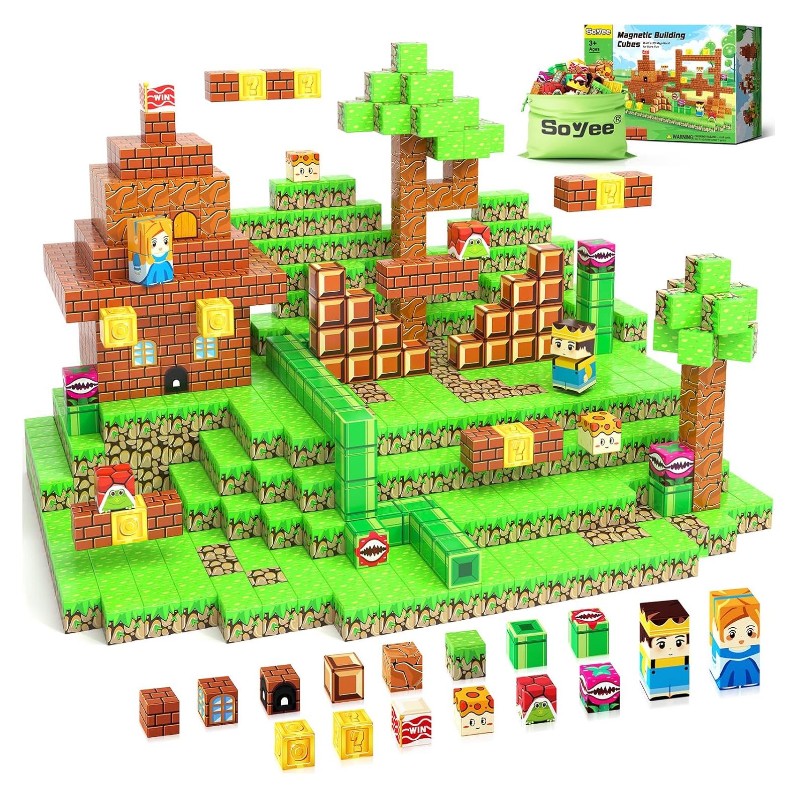 Juego de Bloques Magnéticos Soyee 108 Piezas para Niños