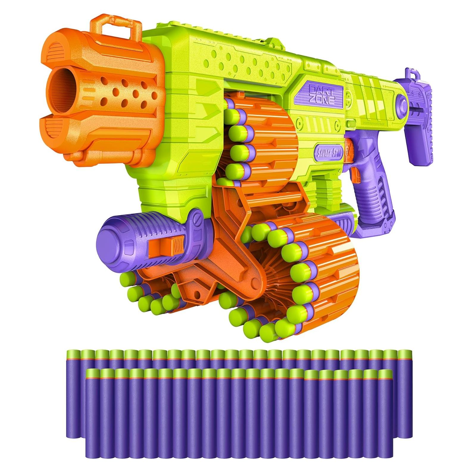 DART ZONE Savage Spin Blaster Motorizado 45 Dardos 24.38m