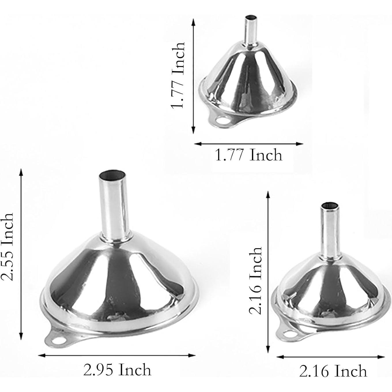 Embudo de Acero Inoxidable YIKANGHENG 3 Piezas con Cepillos