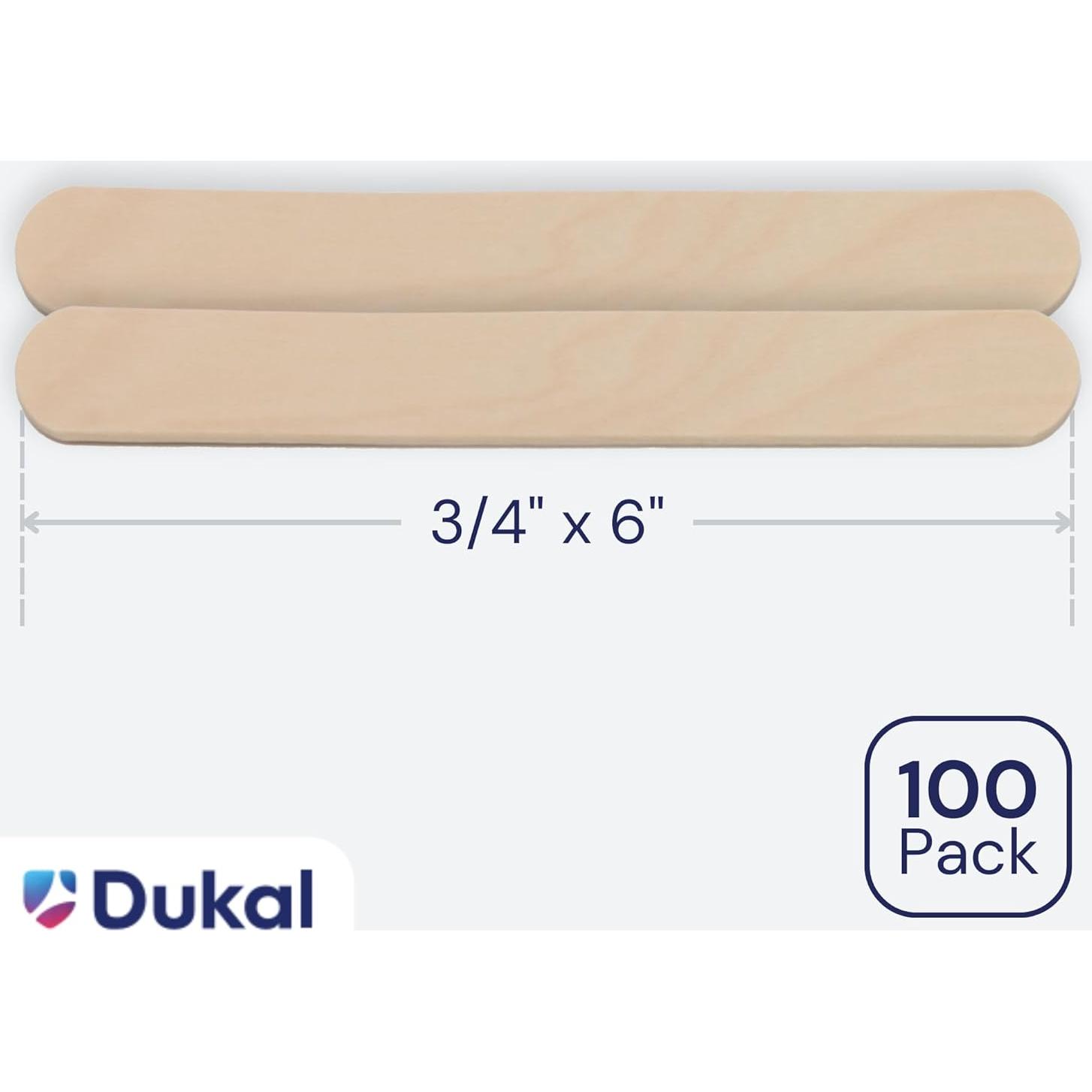 Palitos de Cera de Madera Grandes Dukal - 100 Unidades para Depilación