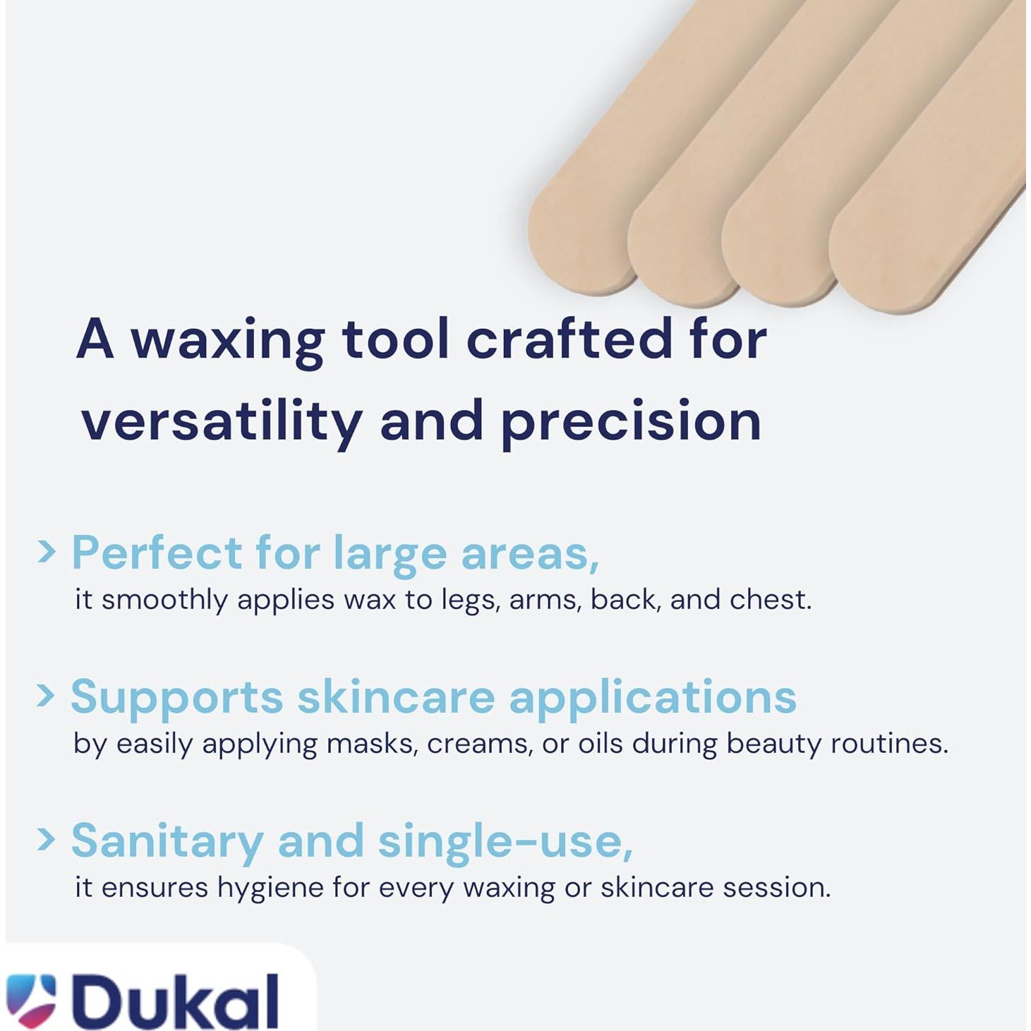 Palitos de Cera de Madera Grandes Dukal - 100 Unidades para Depilación