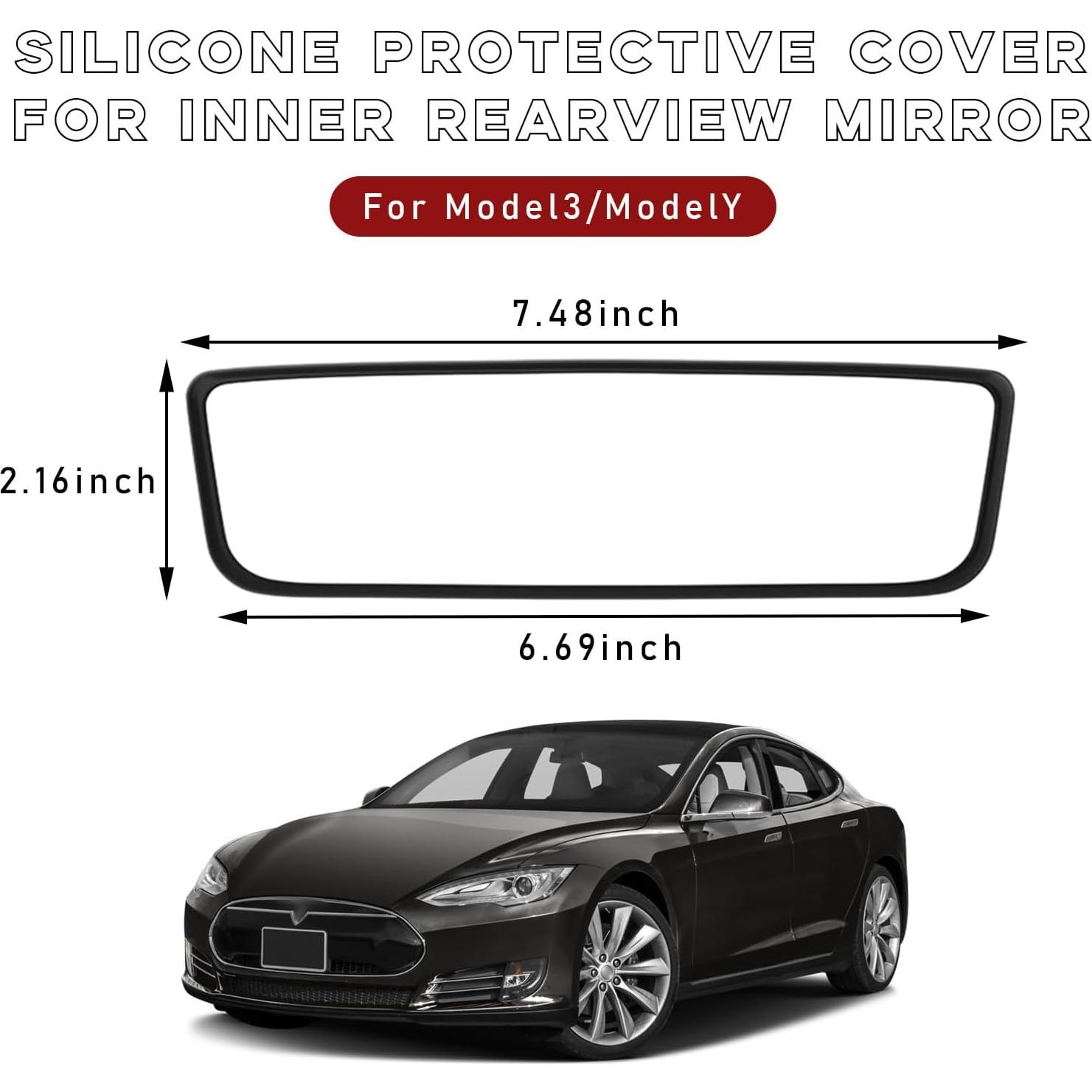 Marco Protector Espejo Retrovisor Ohleats Negro 19x5.5cm