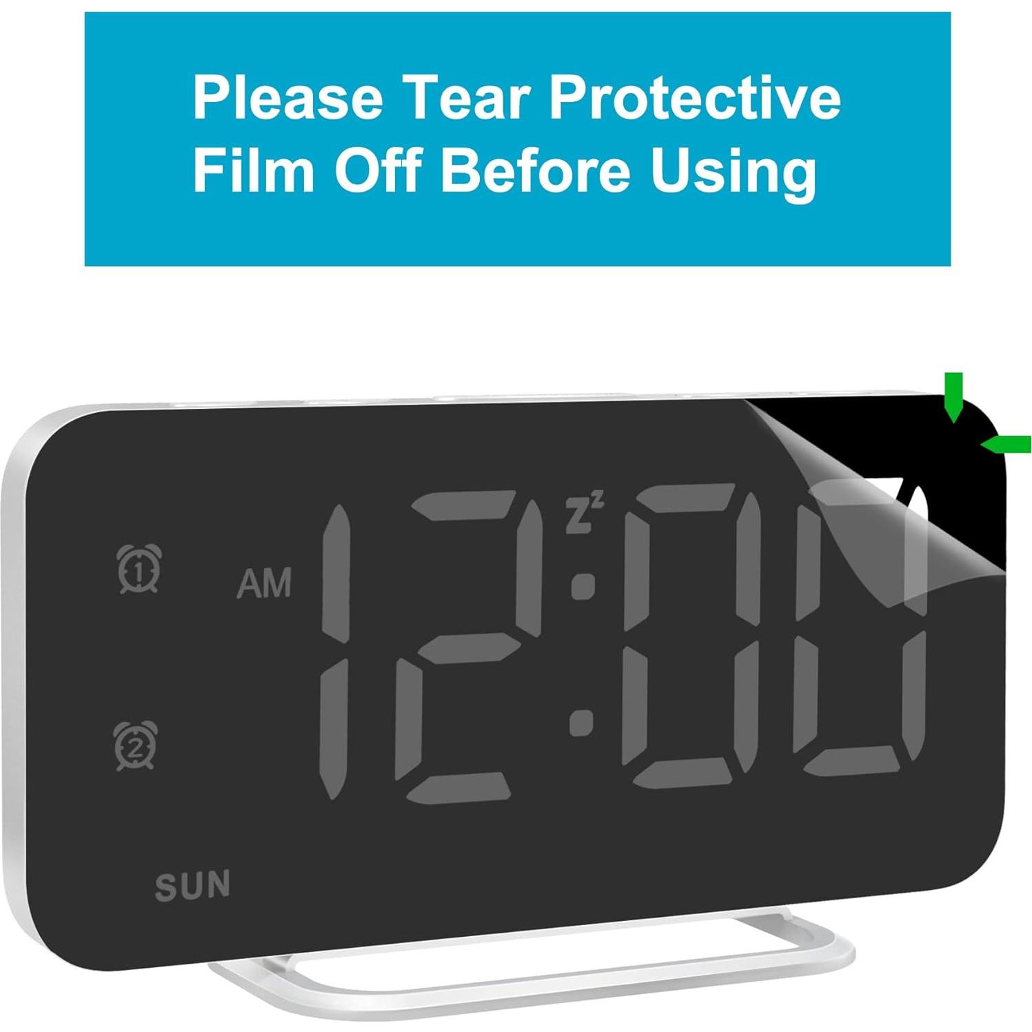 Reloj Despertador Digital JALL CH-08 Espejo Blanco USB