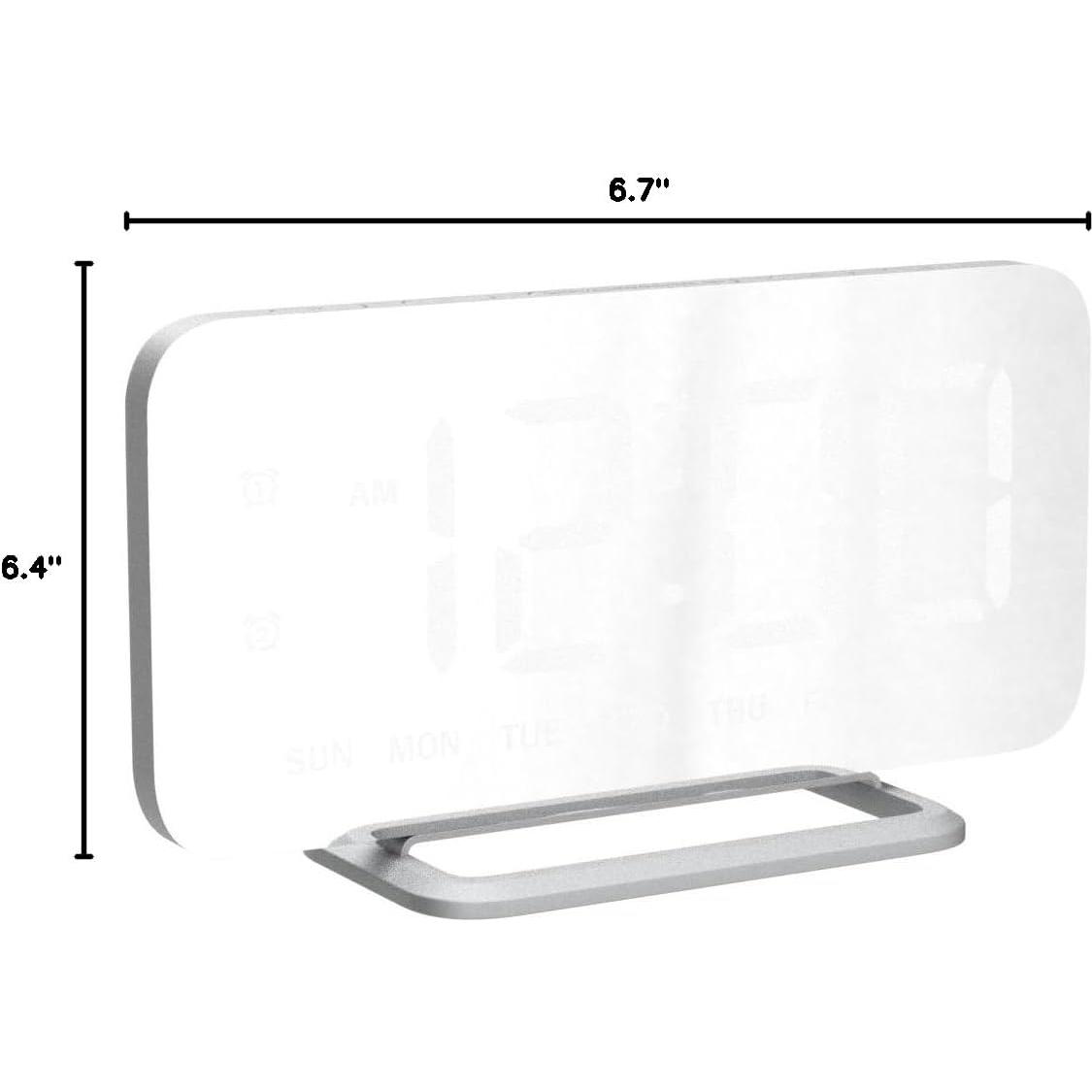 Reloj Despertador Digital JALL CH-08 Espejo Blanco USB