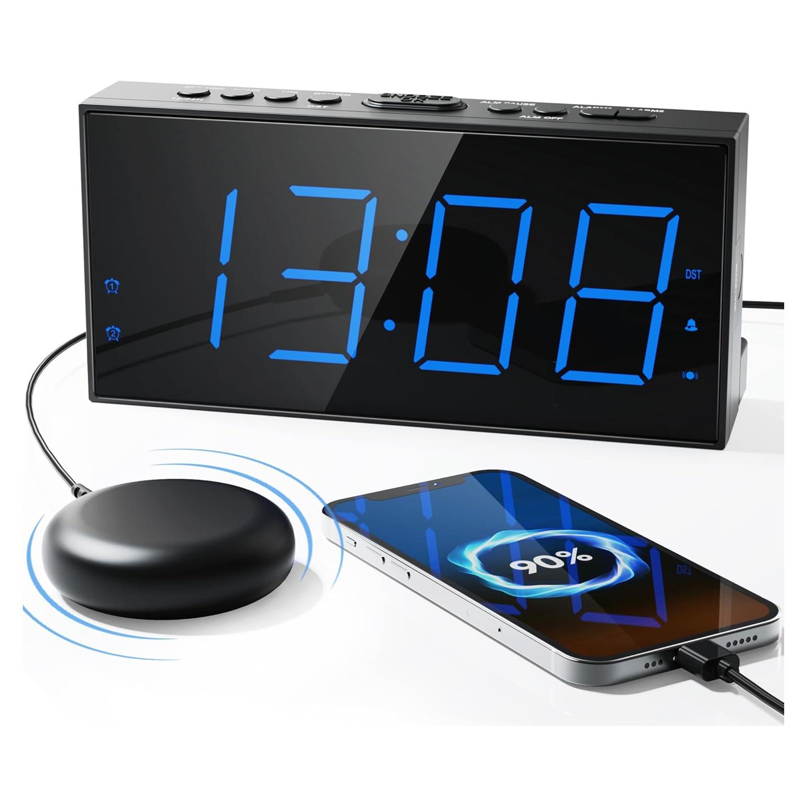 Reloj Despertador Roxicosly con Vibrador y Pantalla LED 19cm