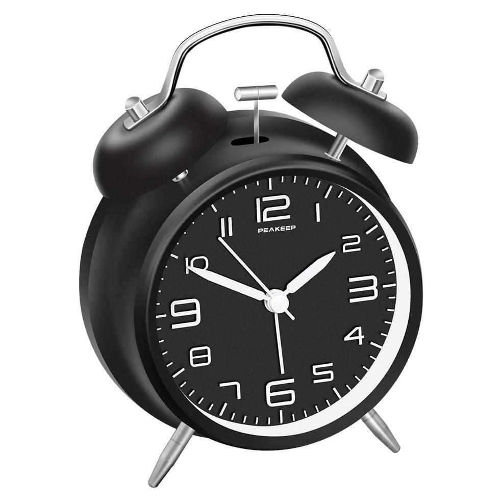 Reloj Despertador Peakeep Campana Doble 10 cm Retro