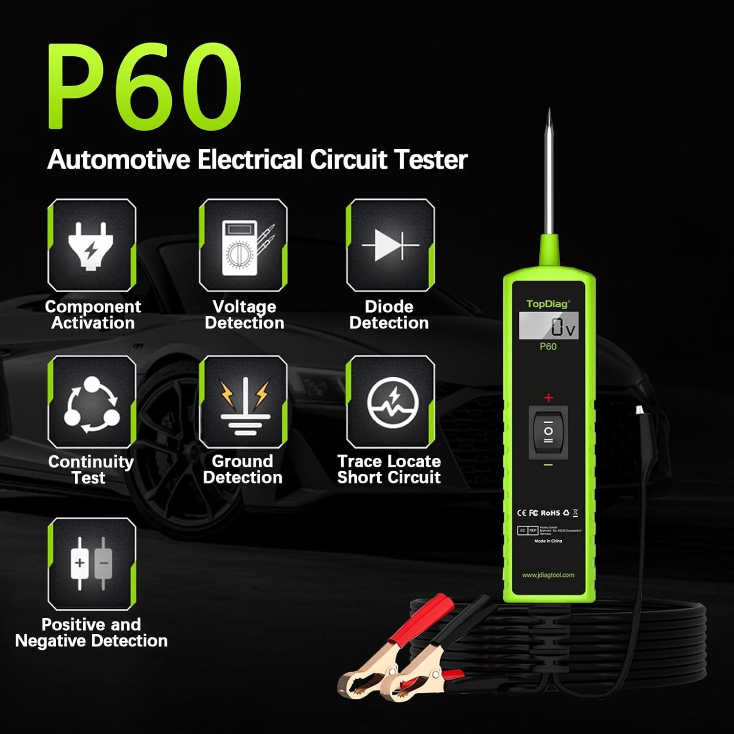 Probador de Circuito Automotriz TopDiag P60 6V-24V
