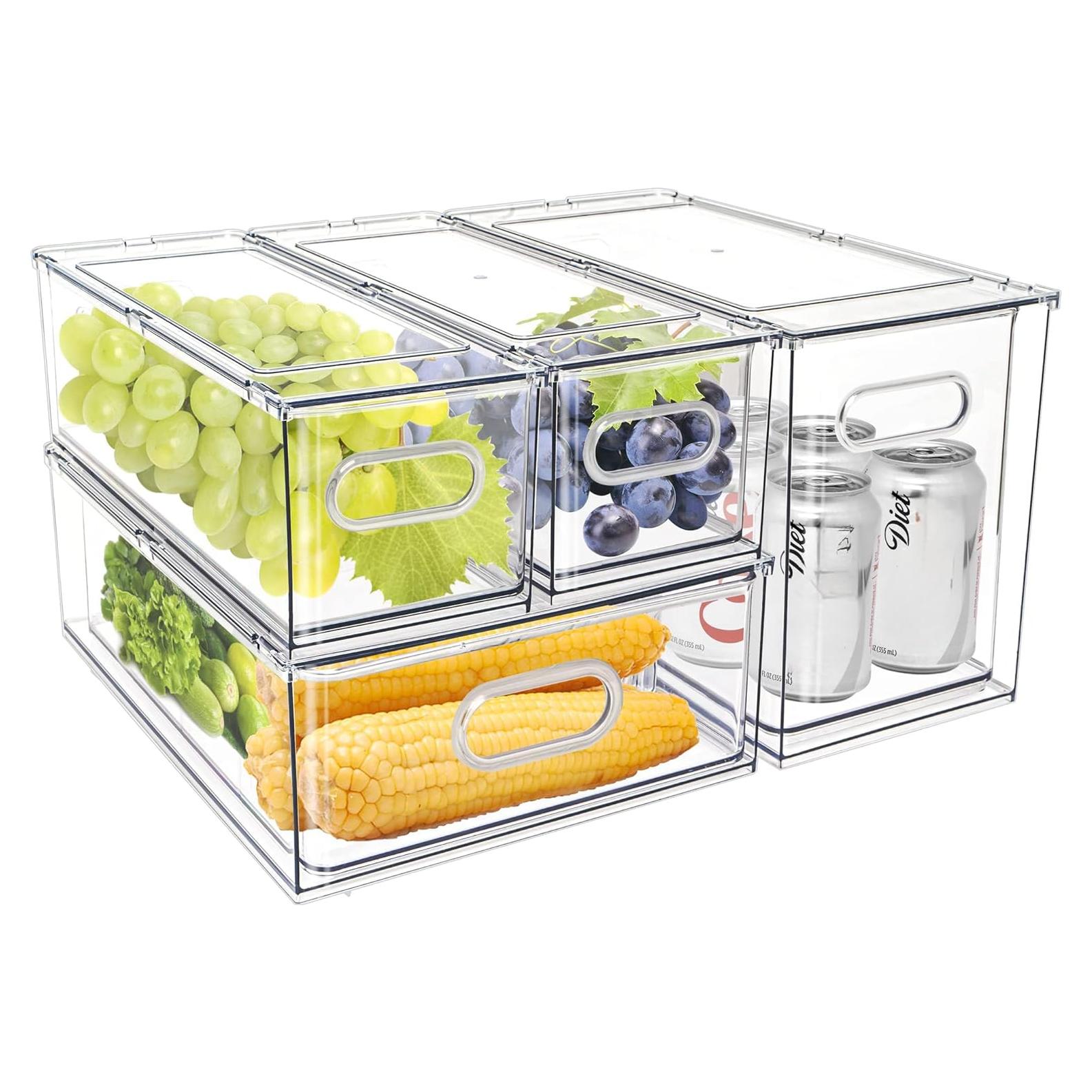 Contenedores Apilables Mano 4 Pack para Refrigerador 86.3x64.5x27.9 cm