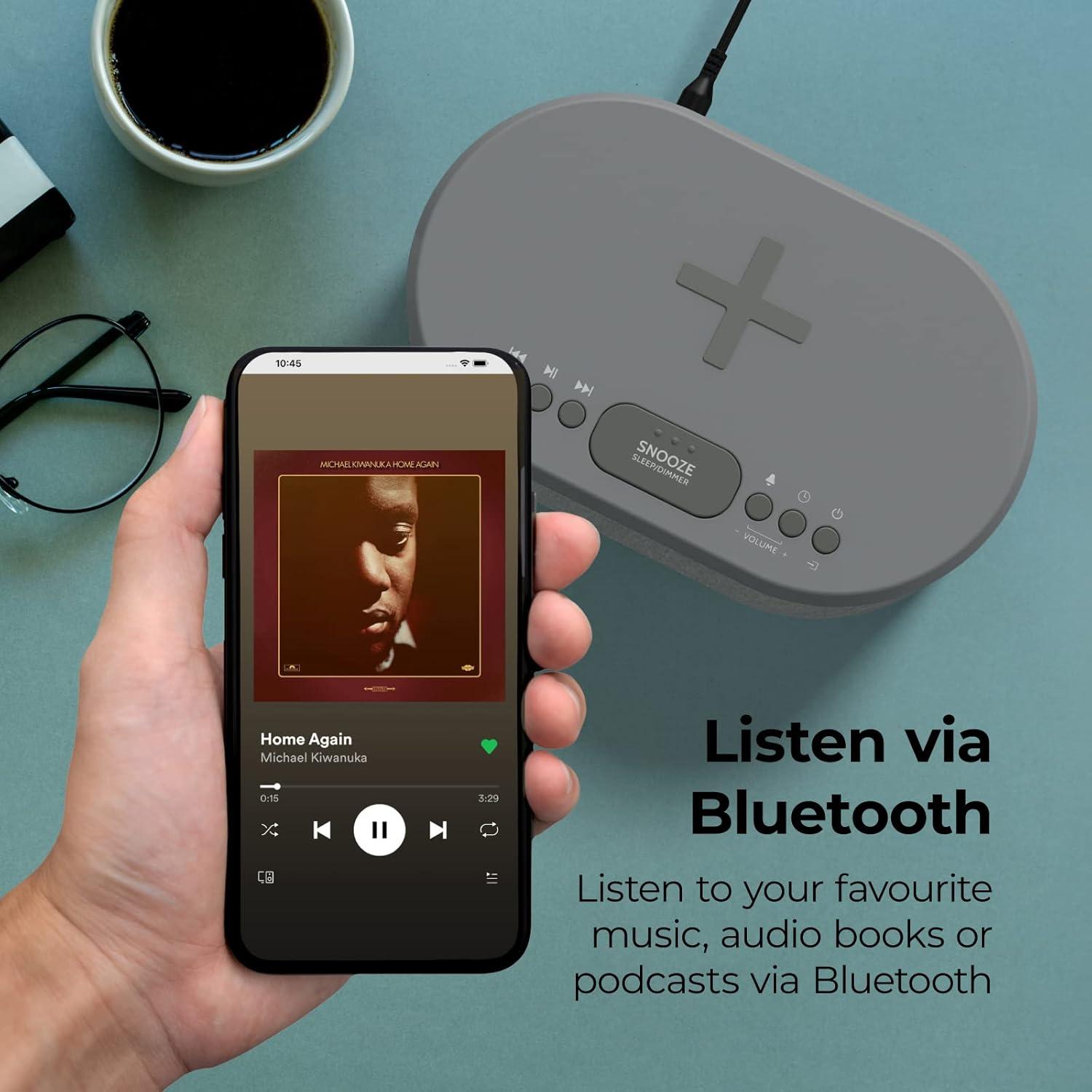 Reloj Despertador i-box Dawn con Carga Inalámbrica y Bluetooth