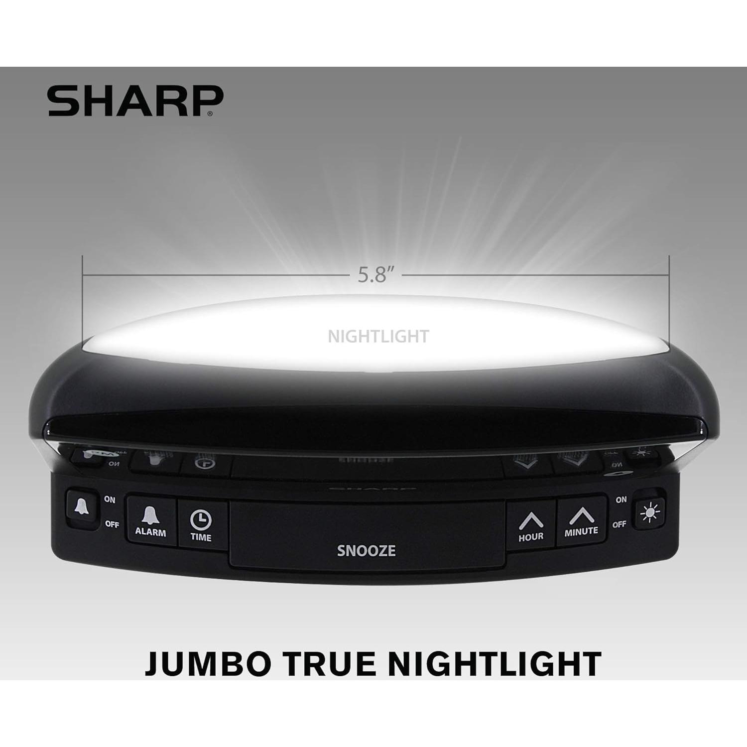 Reloj Despertador Digital Sharp LED Rojo - Números Grandes