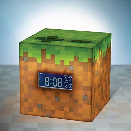 Reloj Despertador Digital Paladone Minecraft Bloque Verde