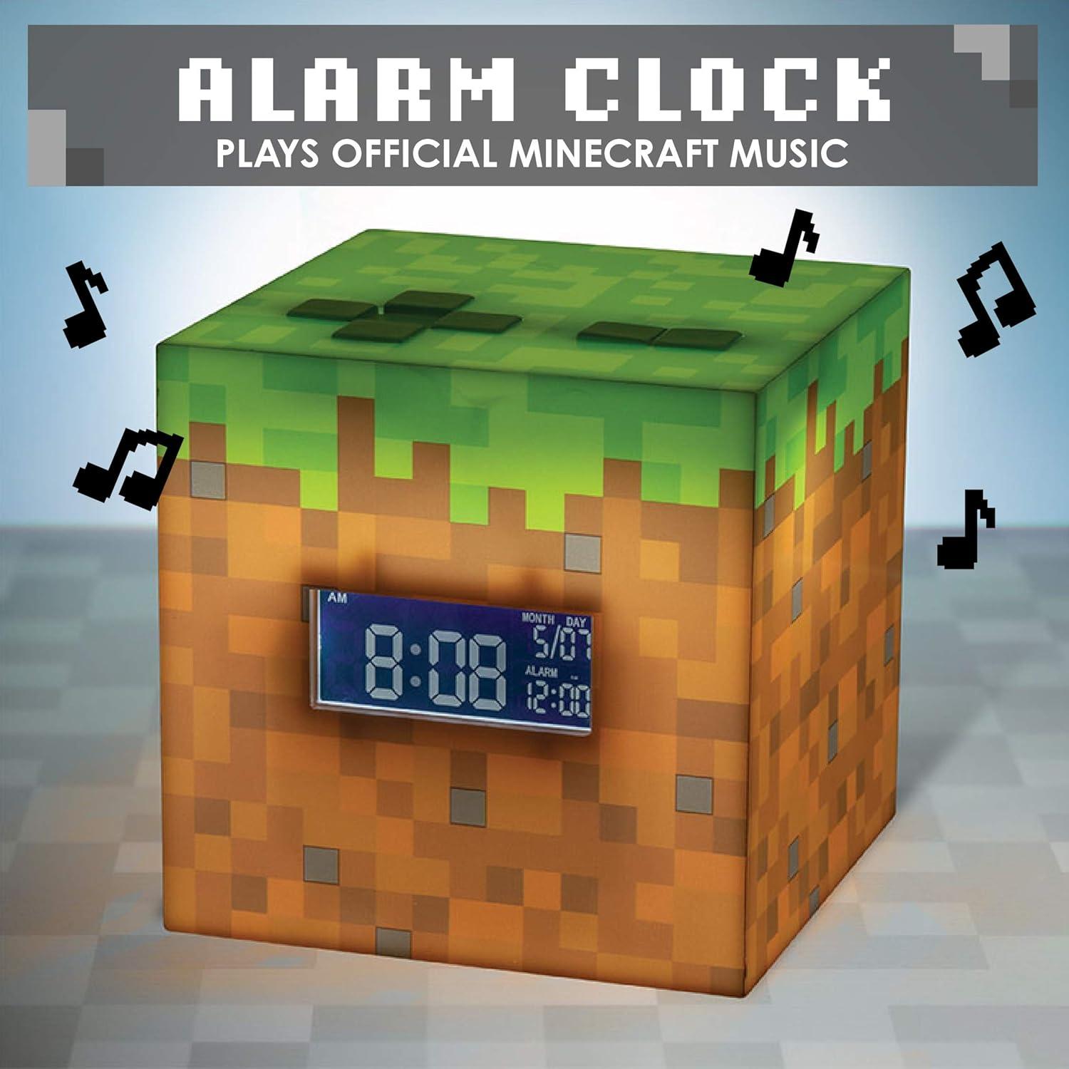Reloj Despertador Digital Paladone Minecraft Bloque Verde