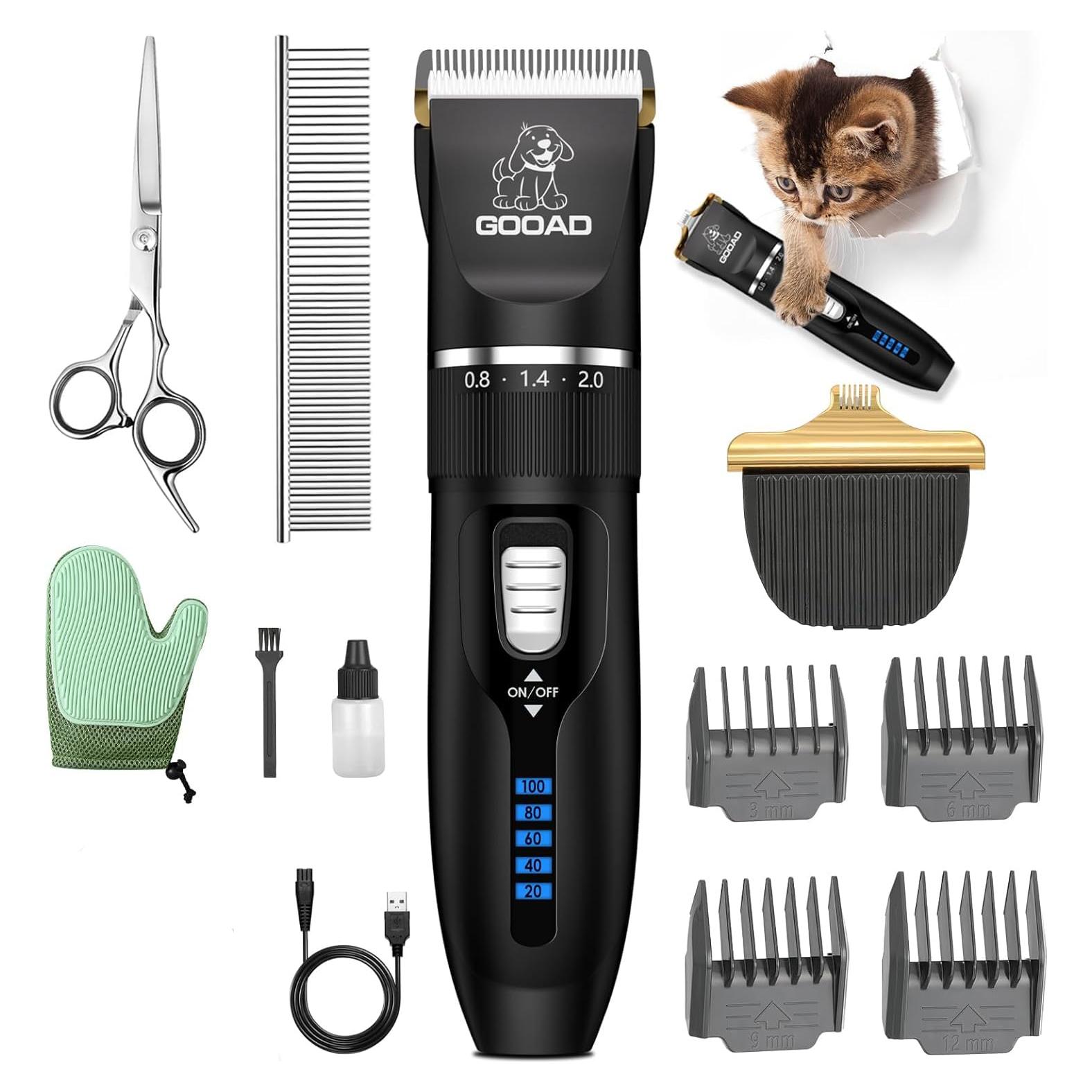 Cortadora de Pelo para Gatos Gooad Inalámbrica 2200mA Silenciosa