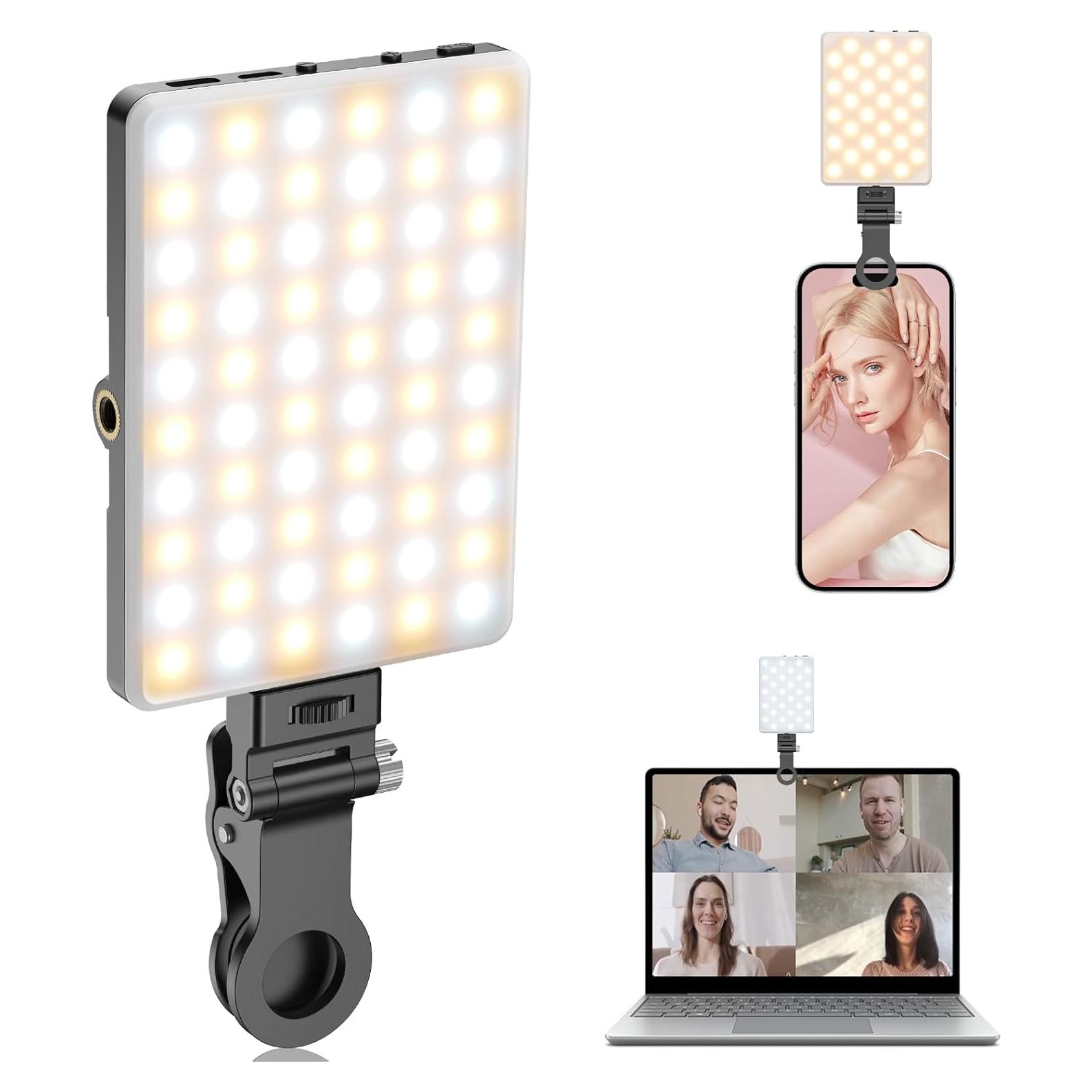 Luz de Selfie Portátil TONEOF 60 LED Recargable Ajustable