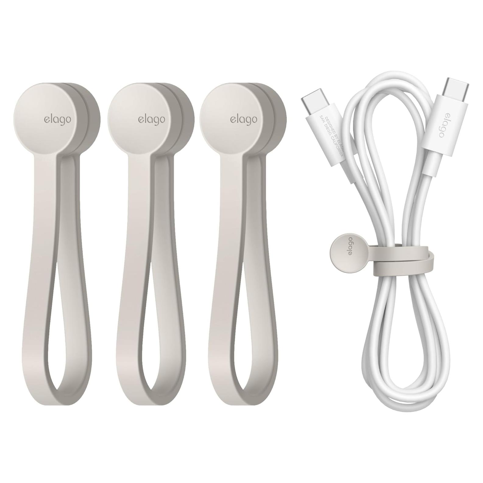 Cinta Magnética para Cables elago 3 Piezas Silicona Piedra