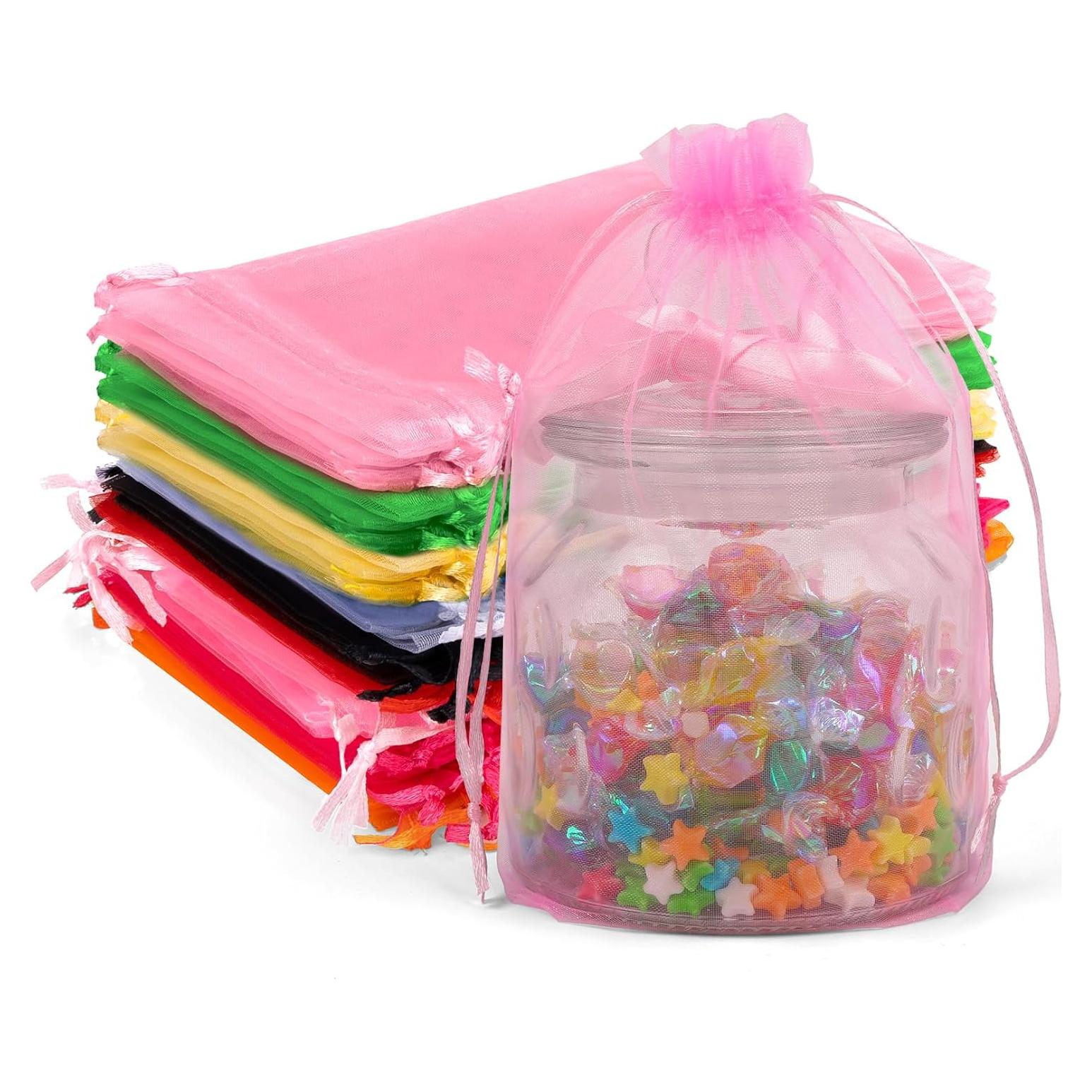 Paquete de 50 Bolsas de Organza ANZNKU 16.5x22.9 cm Asortidas