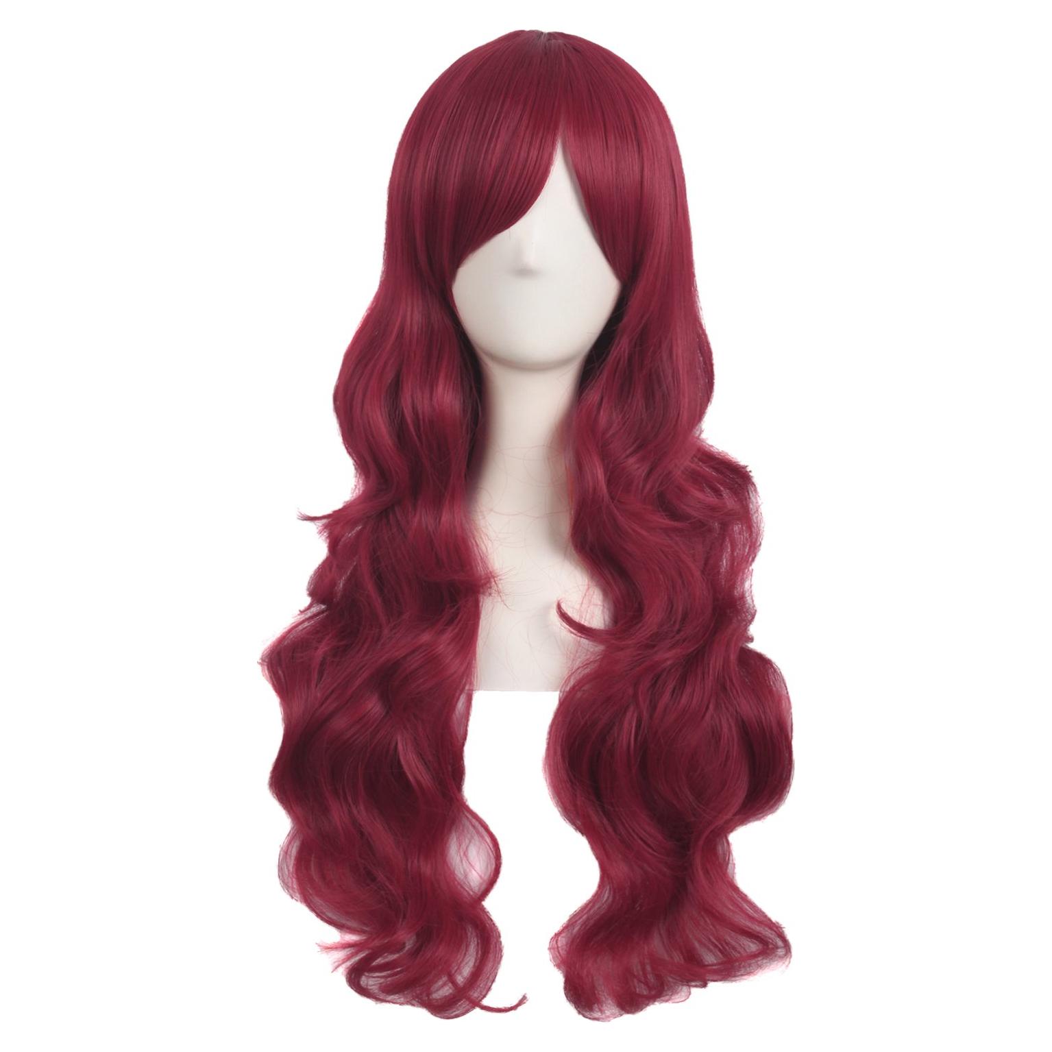 Peluca Sintética MapofBeauty Larga Rizada 70 cm Rojo