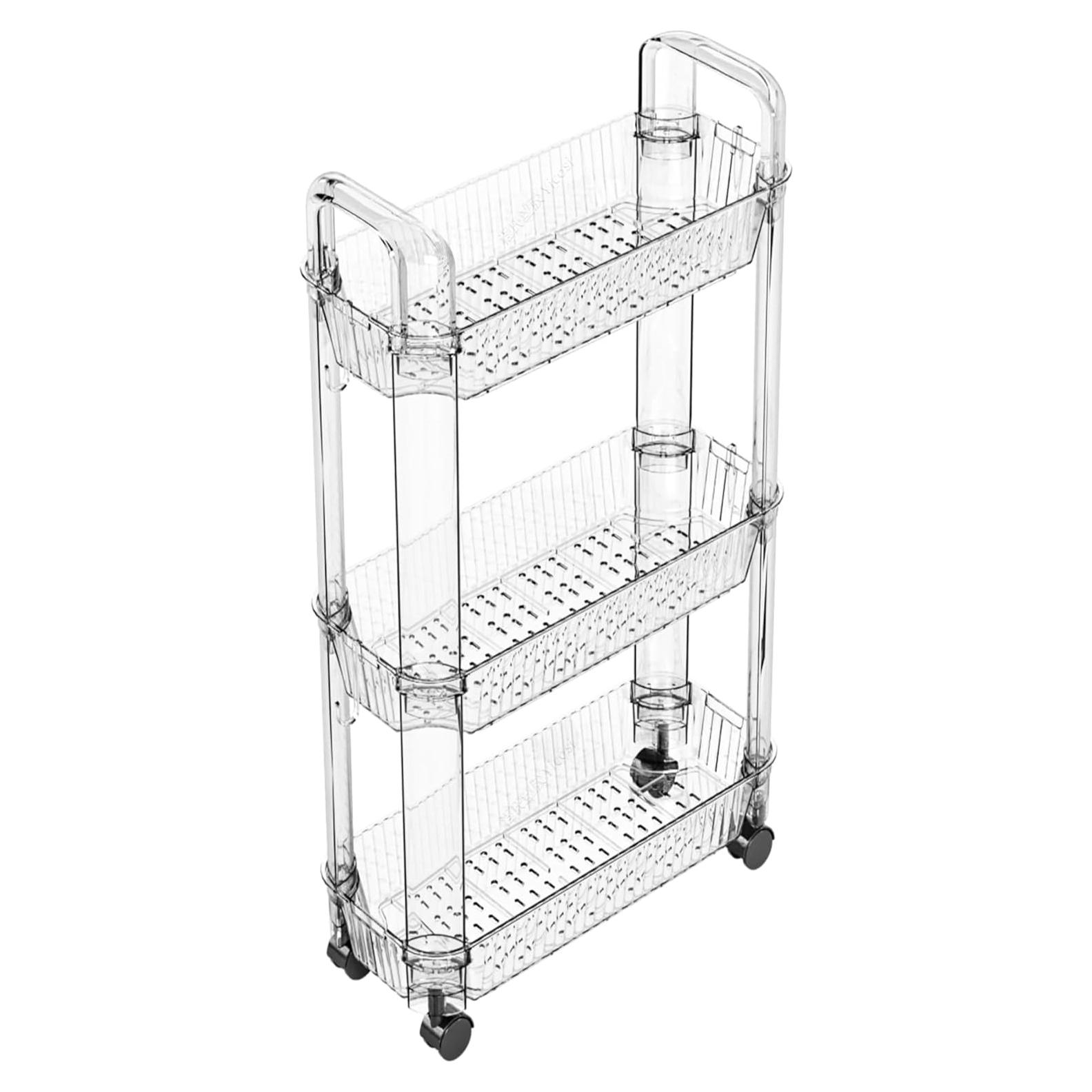 Carro Rodante de Almacenamiento Yieach 3 Niveles Transparente