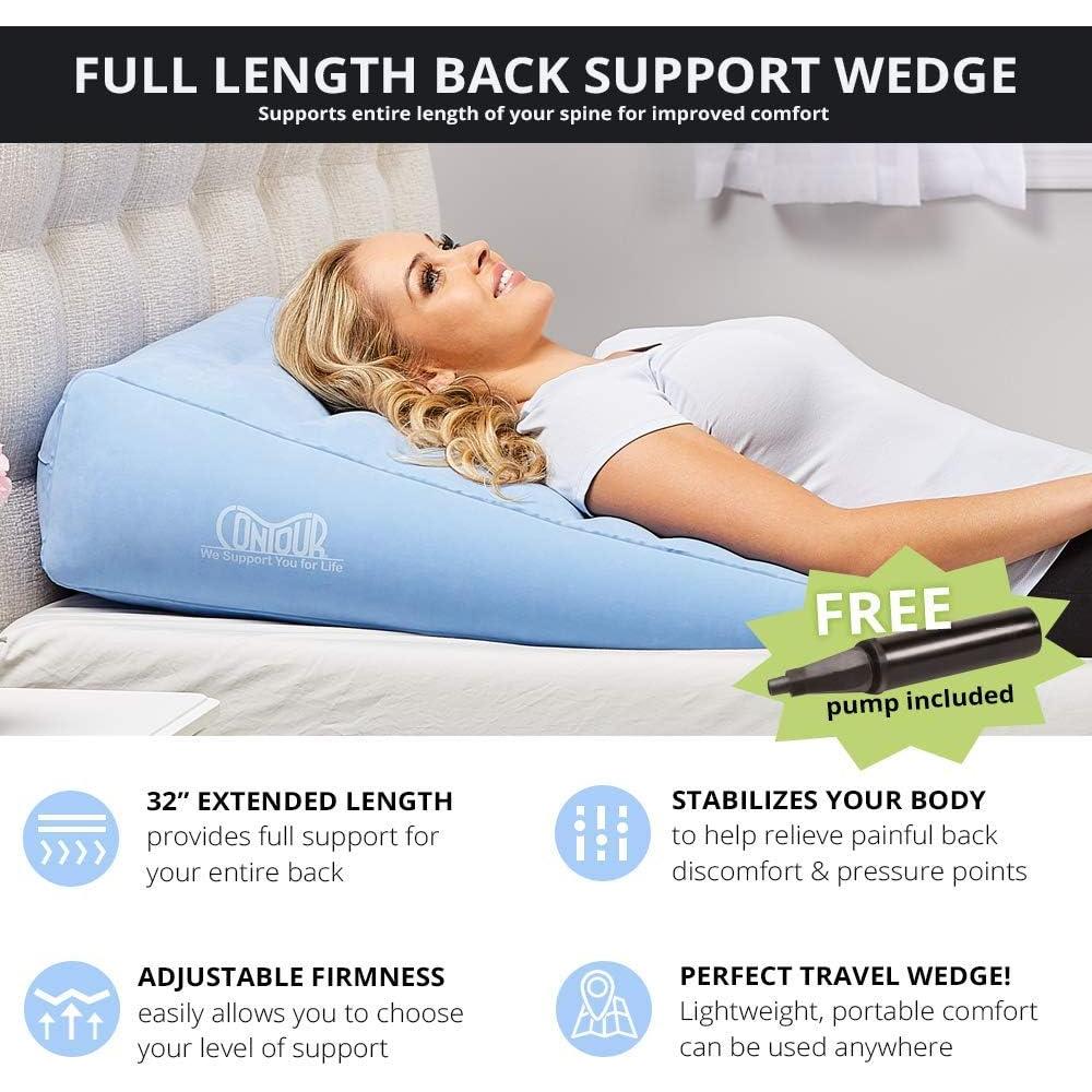 Cojín de cuña inflable Contour 81.3x61x17.8 cm para soporte lumbar