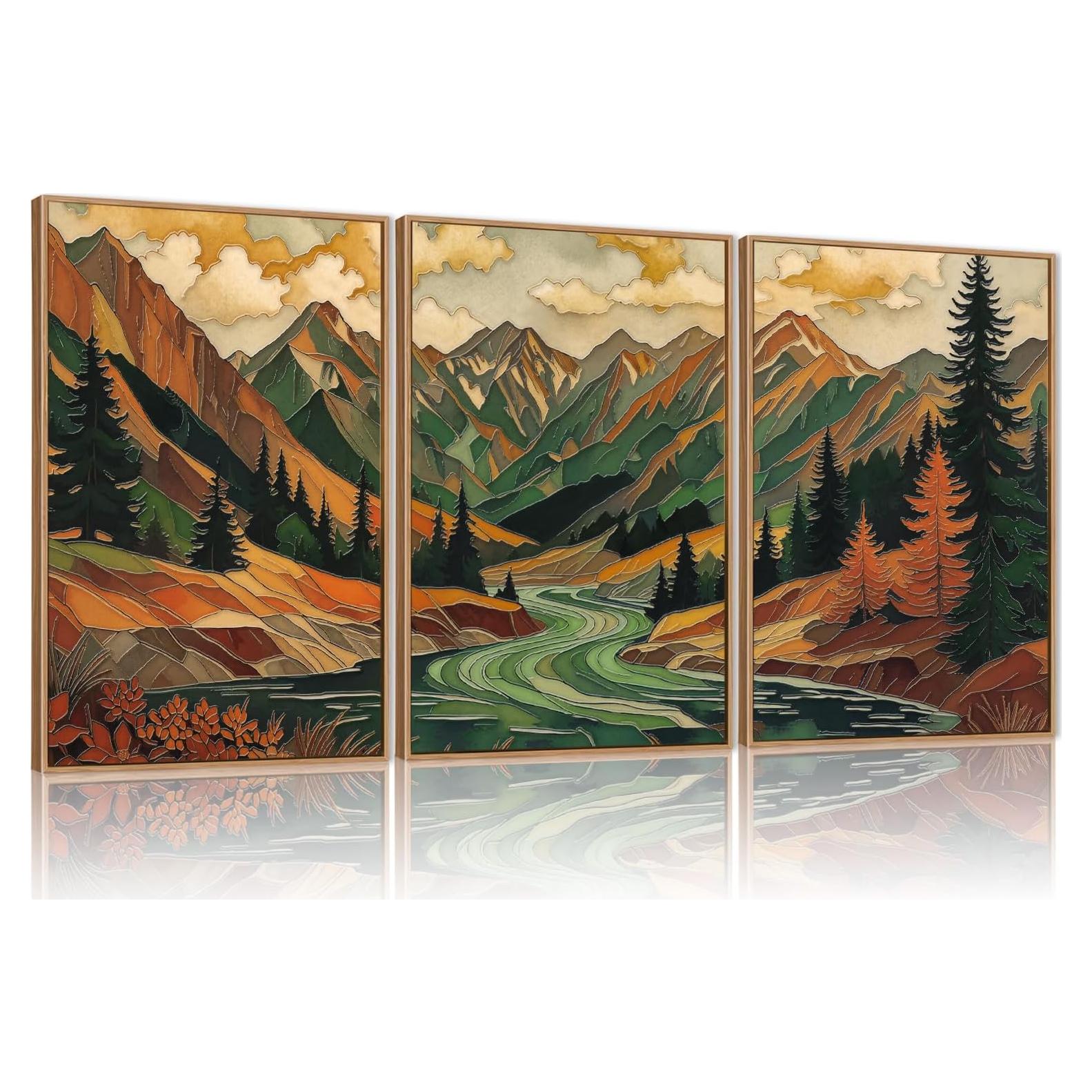 Conjunto de Arte de Pared Abstracto Boho HPINUB 60x90 cm