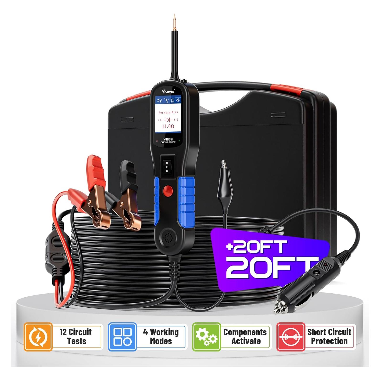 Kit de Prueba de Circuito VDIAGTOOL V200 12V 24V 12.19m