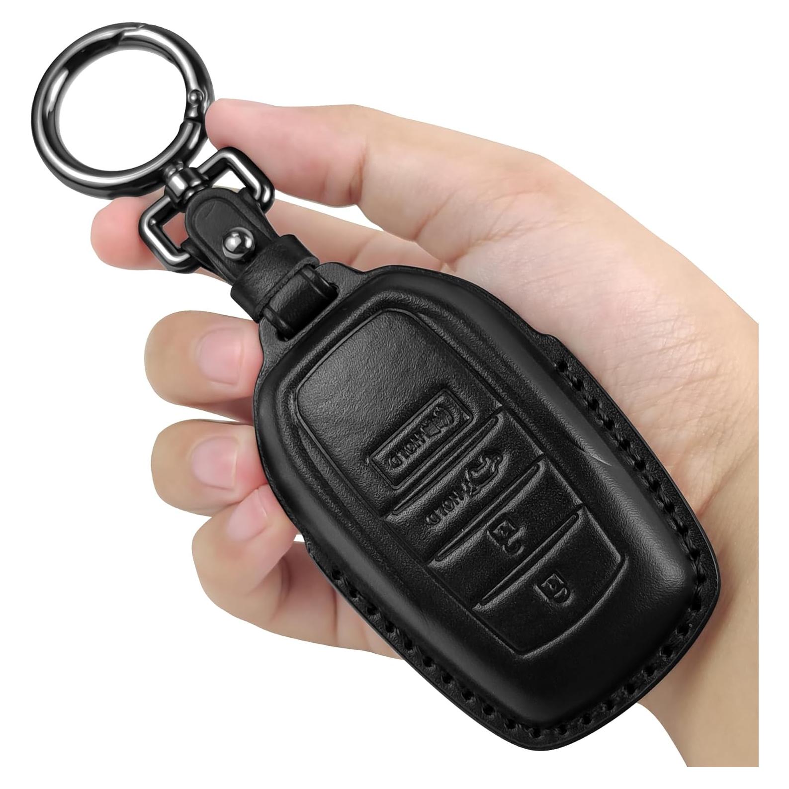 Funda de Llave de Cuero Tukellen para Toyota 4 Botones - Negro