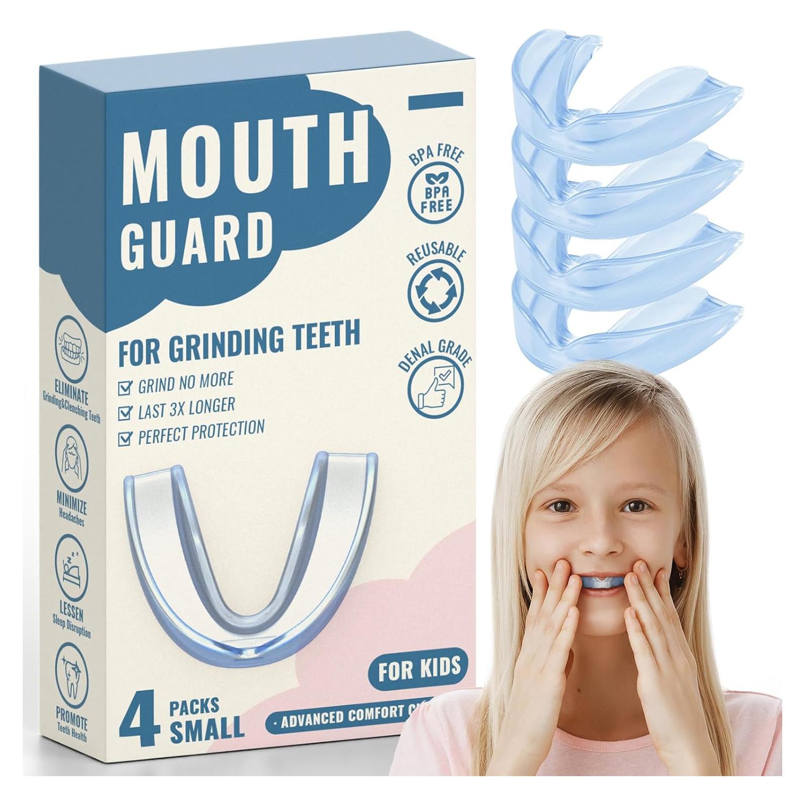 Protector Bucal Moldable Azul Mictaning para Niños - Paquete de 4