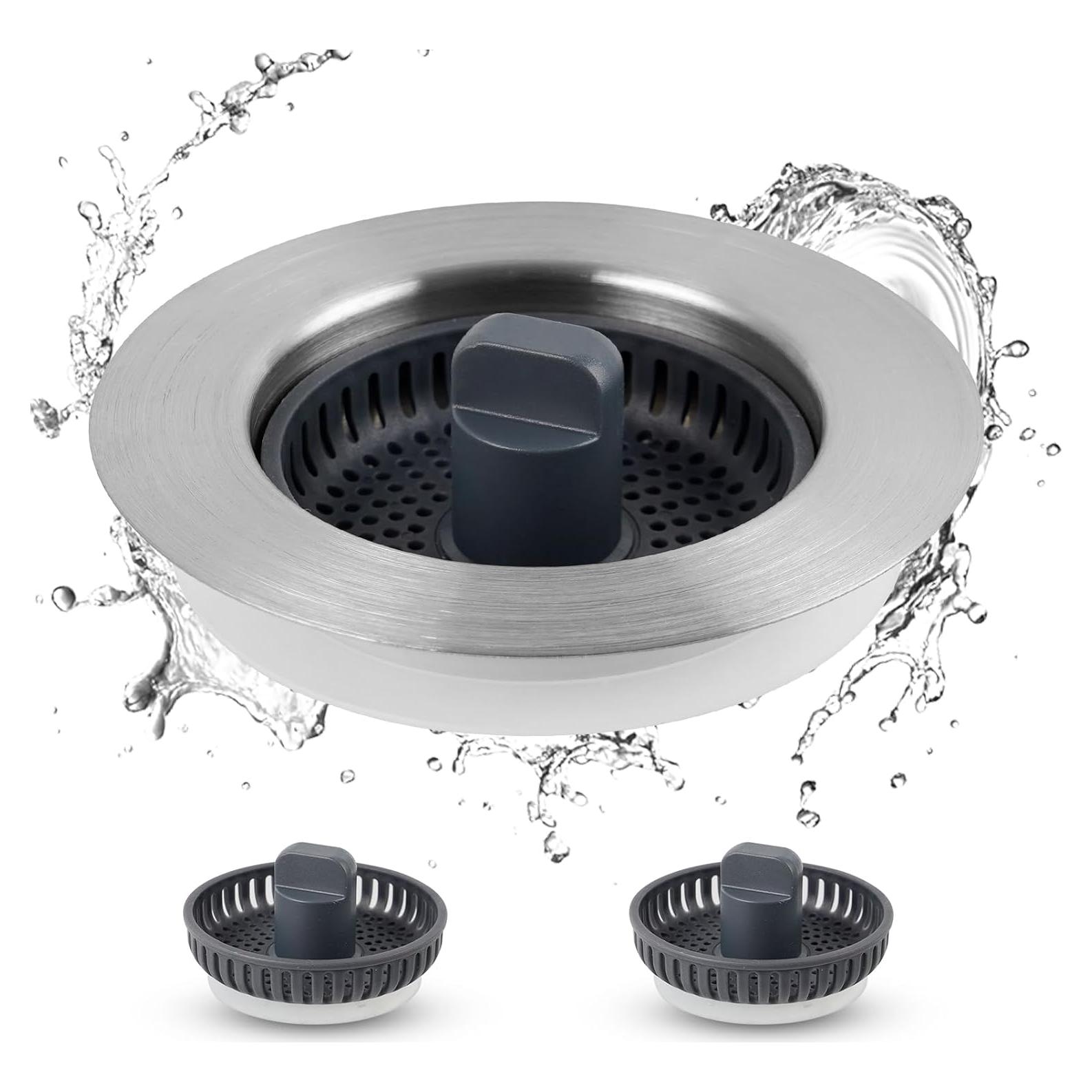 Colador de fregadero iFealClear acero inoxidable 3 en 1 8.89 cm