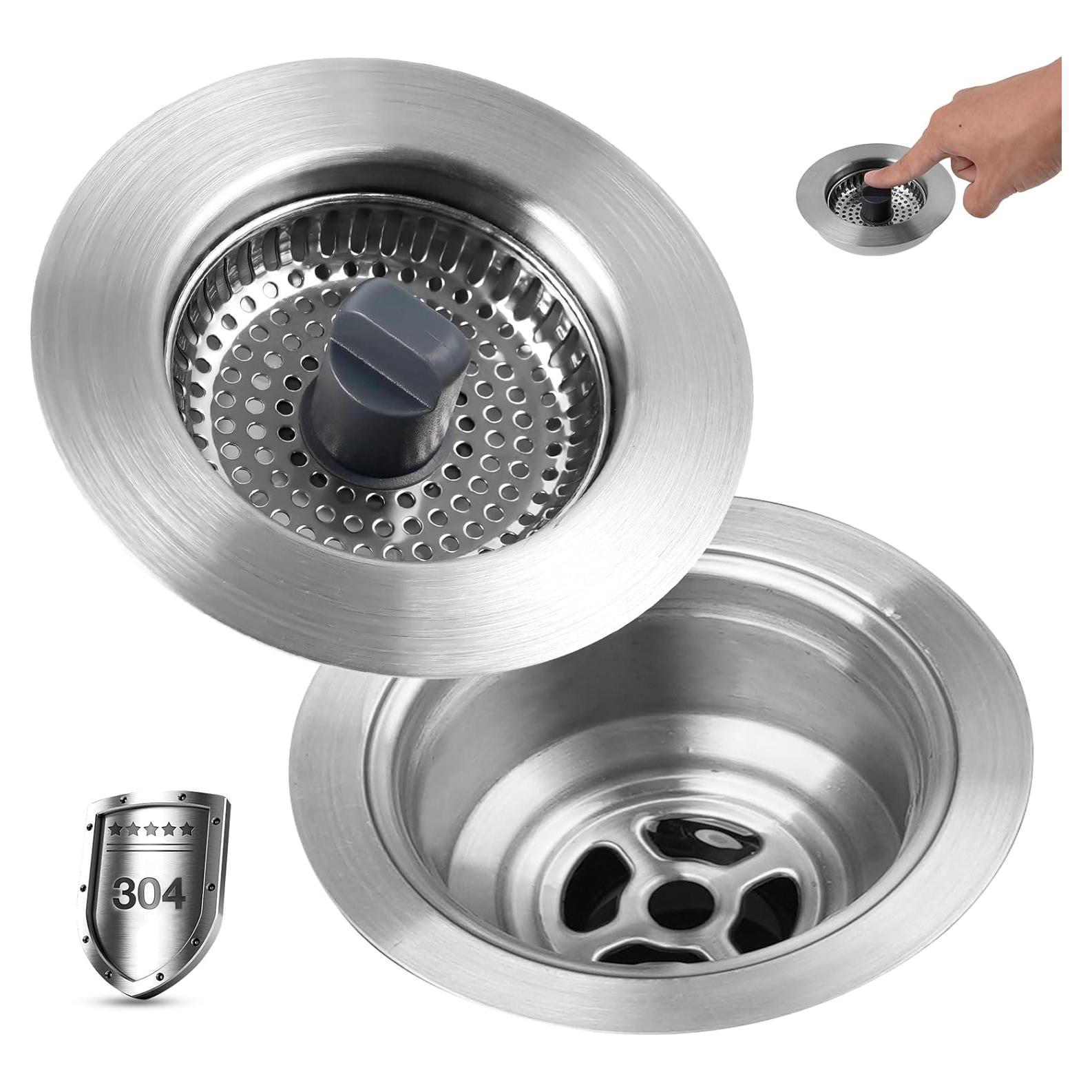 Colador de Drenaje de Cocina iFealClear Acero Inoxidable 8.89 cm