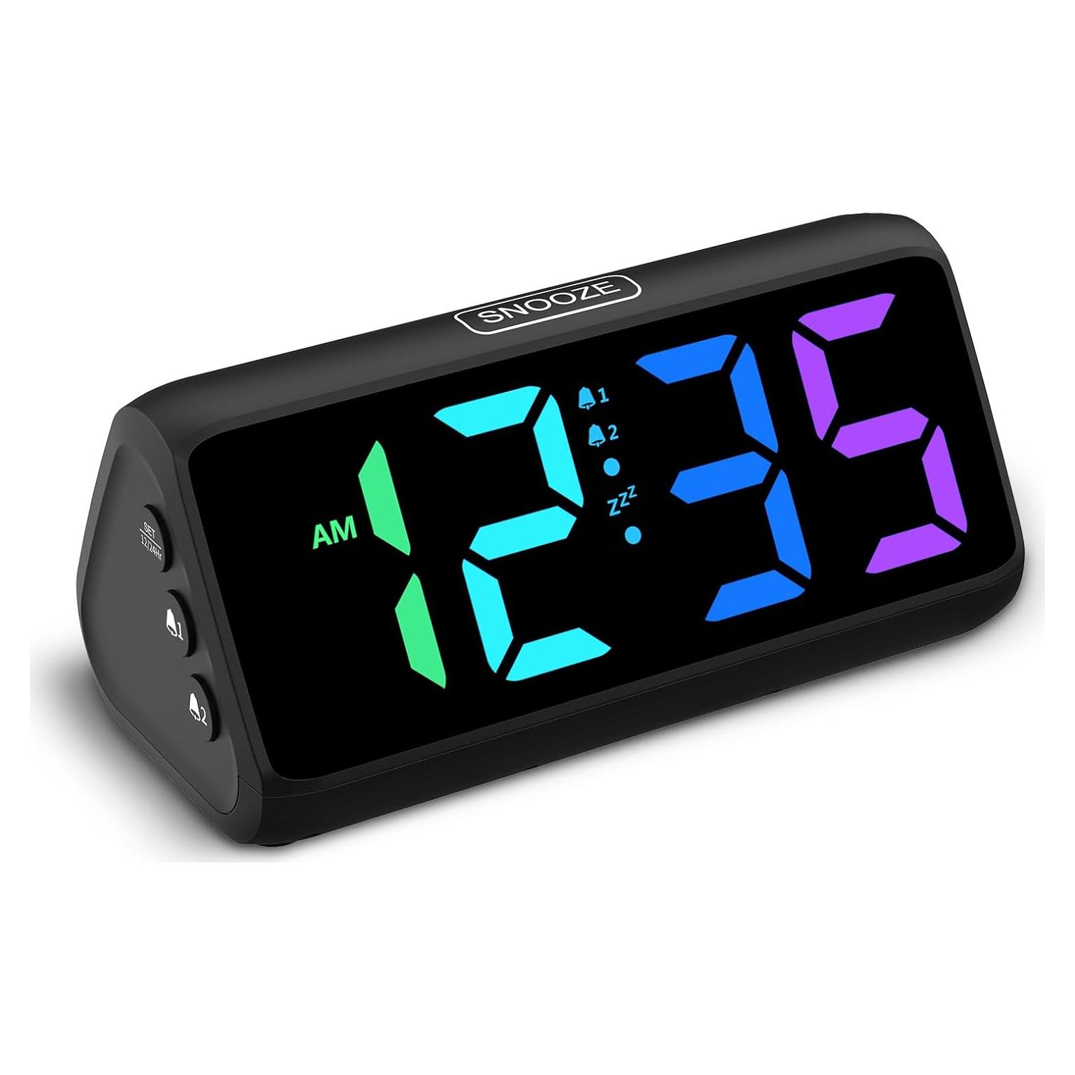 Reloj Despertador Ruidoso Netzu Digital RGB con 2 Alarmas